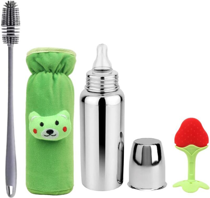 Baby Feeding Bottle Cleaning Brush with Silicone Nipple Care Tool Set - 250 ml-image-4