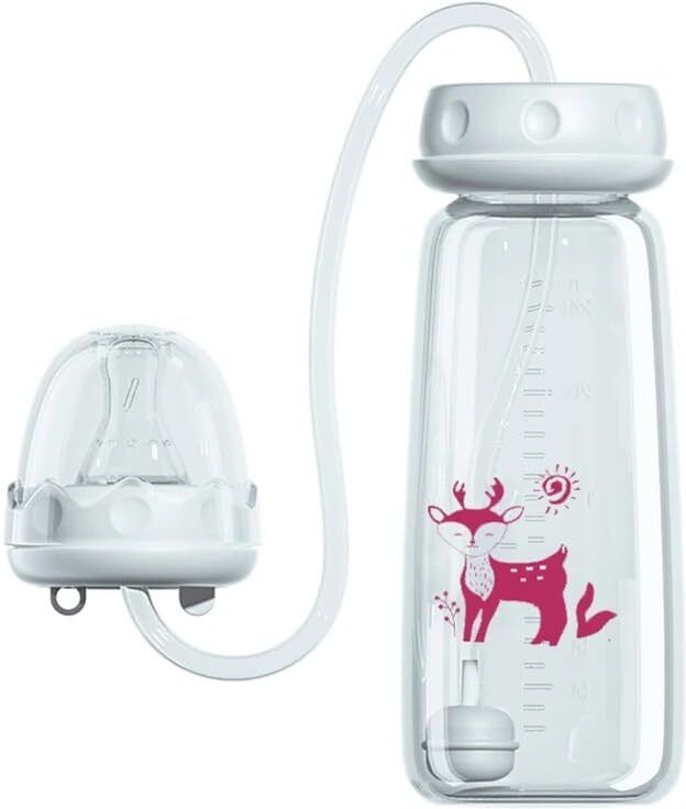 3-in-1 Hands-Free Anti-Colic Baby Feeding Bottle | for 6-12 Months | Milk Bottle - 240 ml-image-16