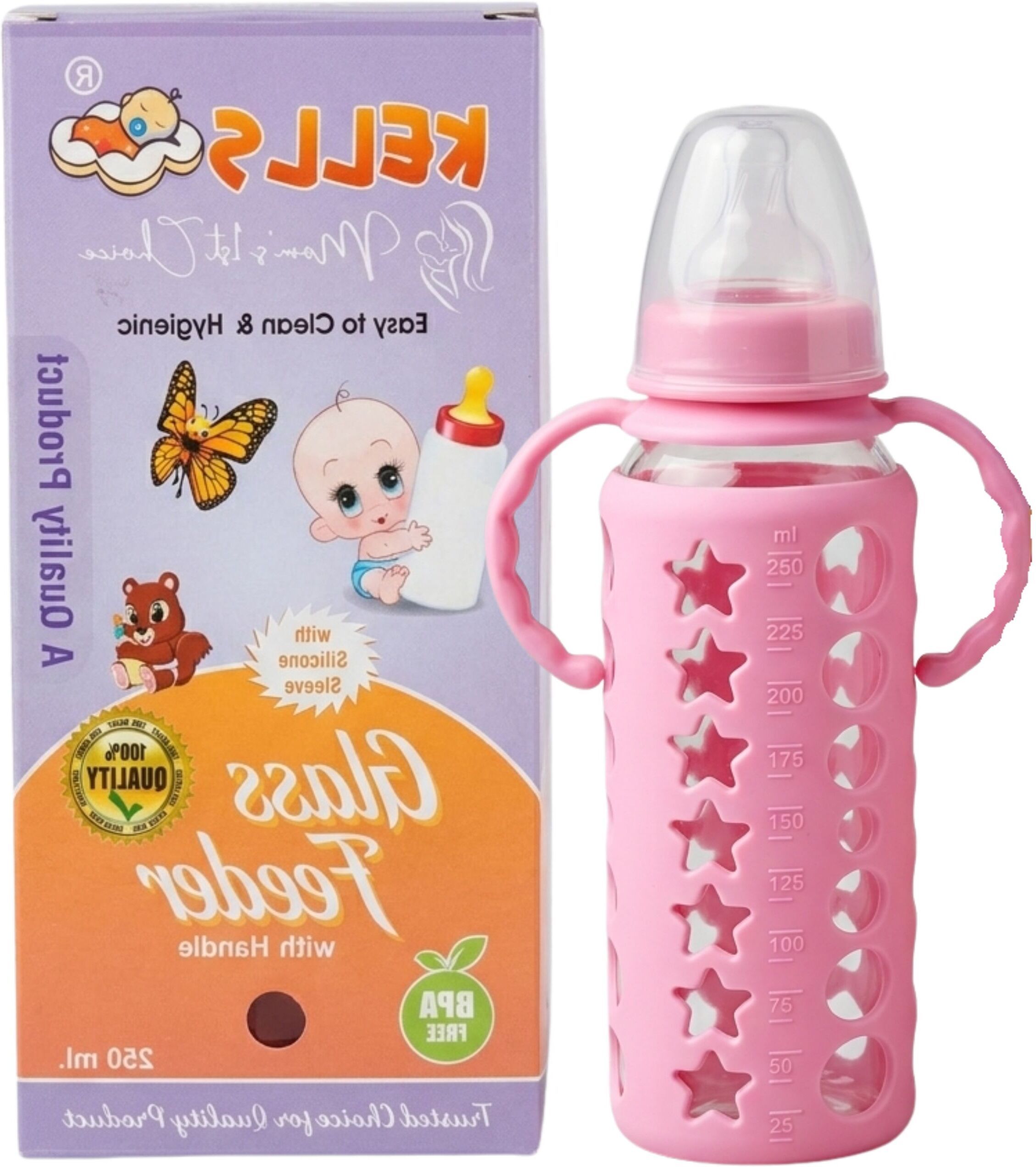 stead Baby Feeding Glass Bottle 250ml Anti-Colic Nipple | - 249 ml-picture-35