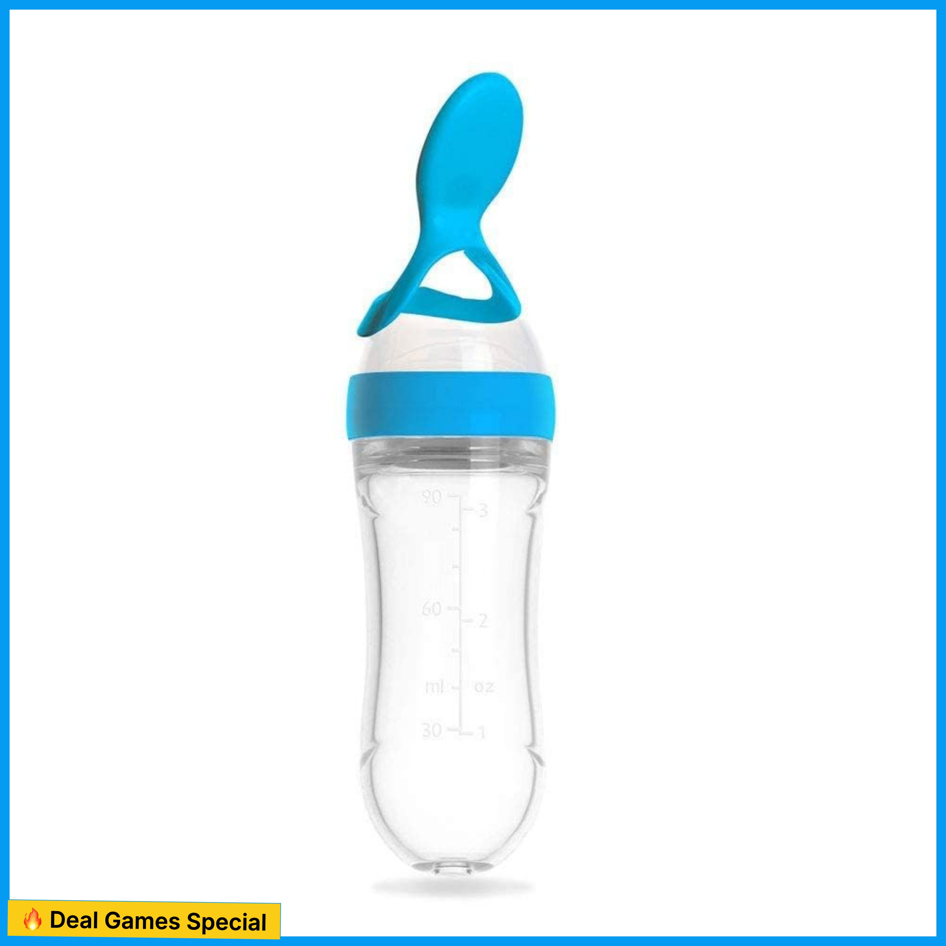 Squeeze Silicone Baby Spoon Feeder Bottle, BPA-Free,Cereal Feeder (Blue, 90 ml) - 90 ml-image-39