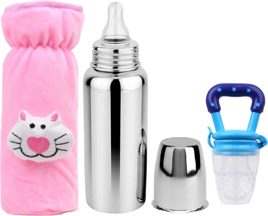 Baby feeding bottle with cover & baby fruit feeder 0 to 2 years BPA free - 250 ml-image-31