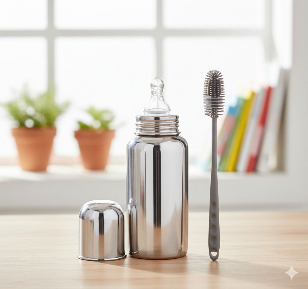 fusion fly Stainless Steel Baby Feeding Bottle and bottle cleaning brush free BPA Free - 250 ml-picture-46