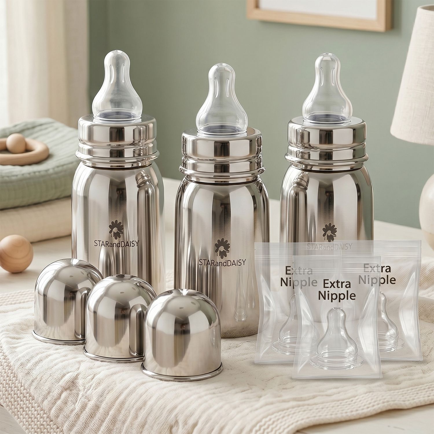 staranddaisy SS Baby Milk Bottle | BPA Free & Anti-Colic Pack of 3 - 150 ml-picture-25