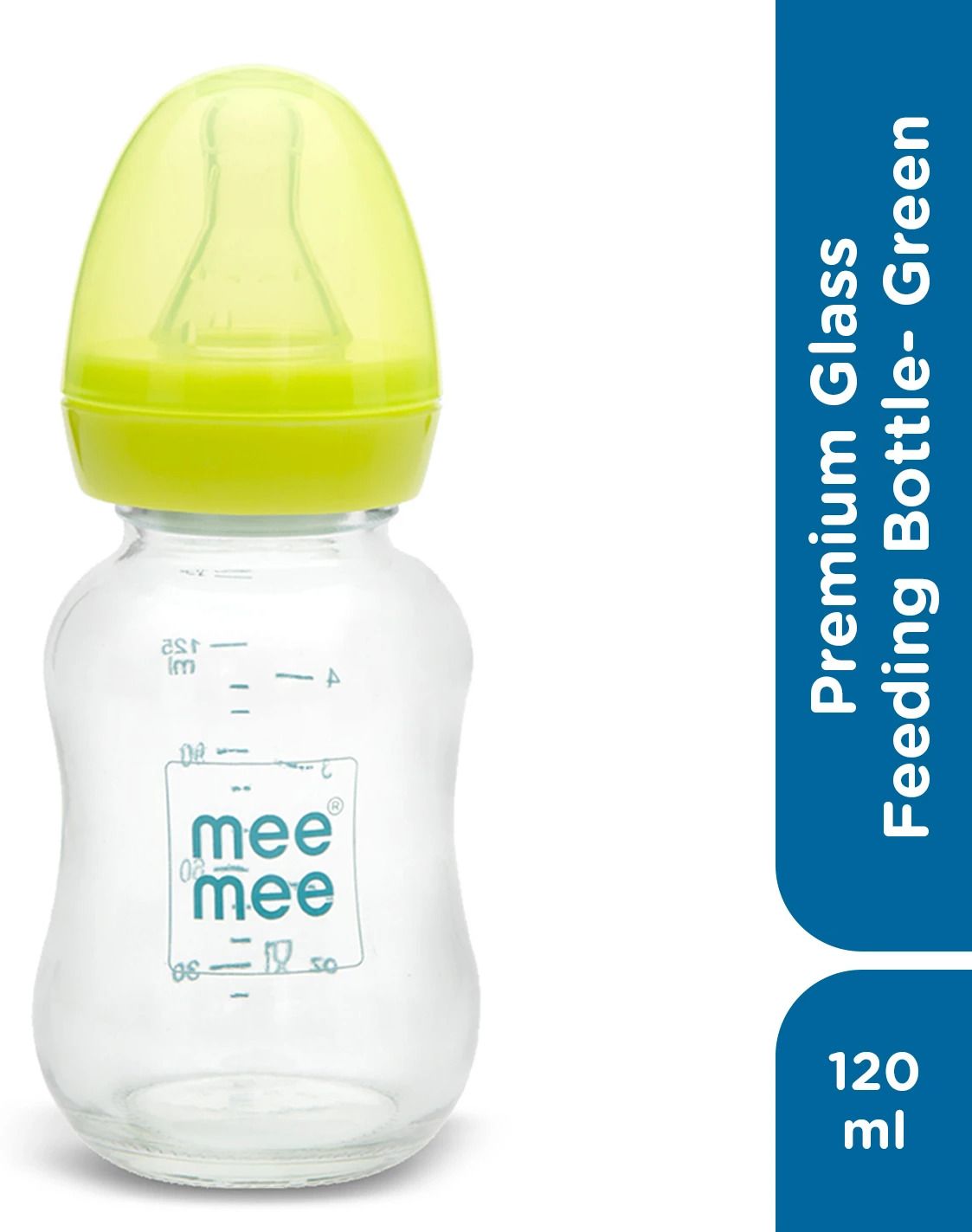 meemee Premium Glass Feeding Bottle_Green - 120 ml-picture-18