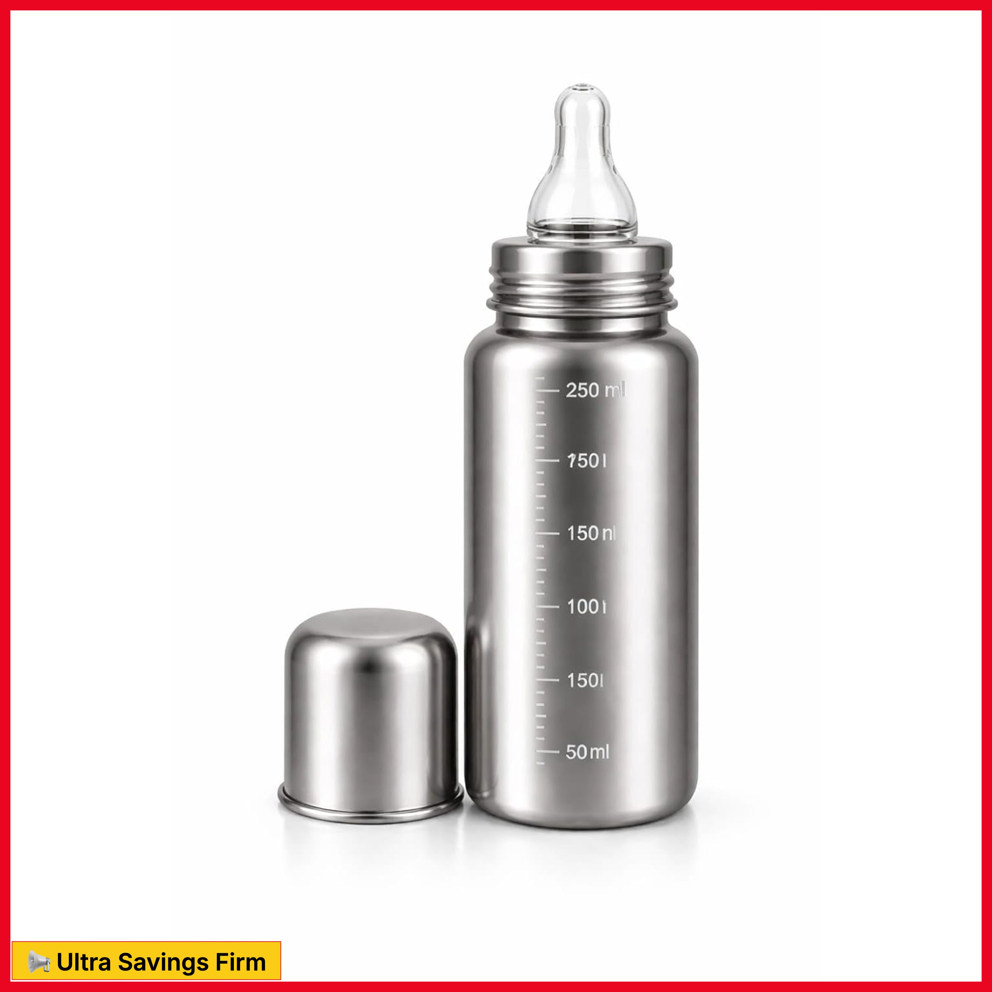 house of common Premium Stainless Steel Baby Feeding Bottle, Anti-Colic Silicone, BPA-Free - 200 ml-picture-26