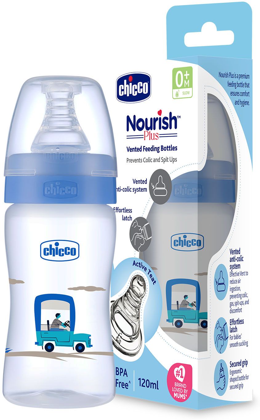Nourish Plus Feeding Bottle Slow Flow 0M+ - 120 ml-image-40