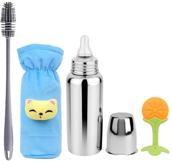 uniecrounekids Soft Silicone Baby Bottle Cleaner with Nipple Brush and Teether Cleaning - 250 ml-picture-11