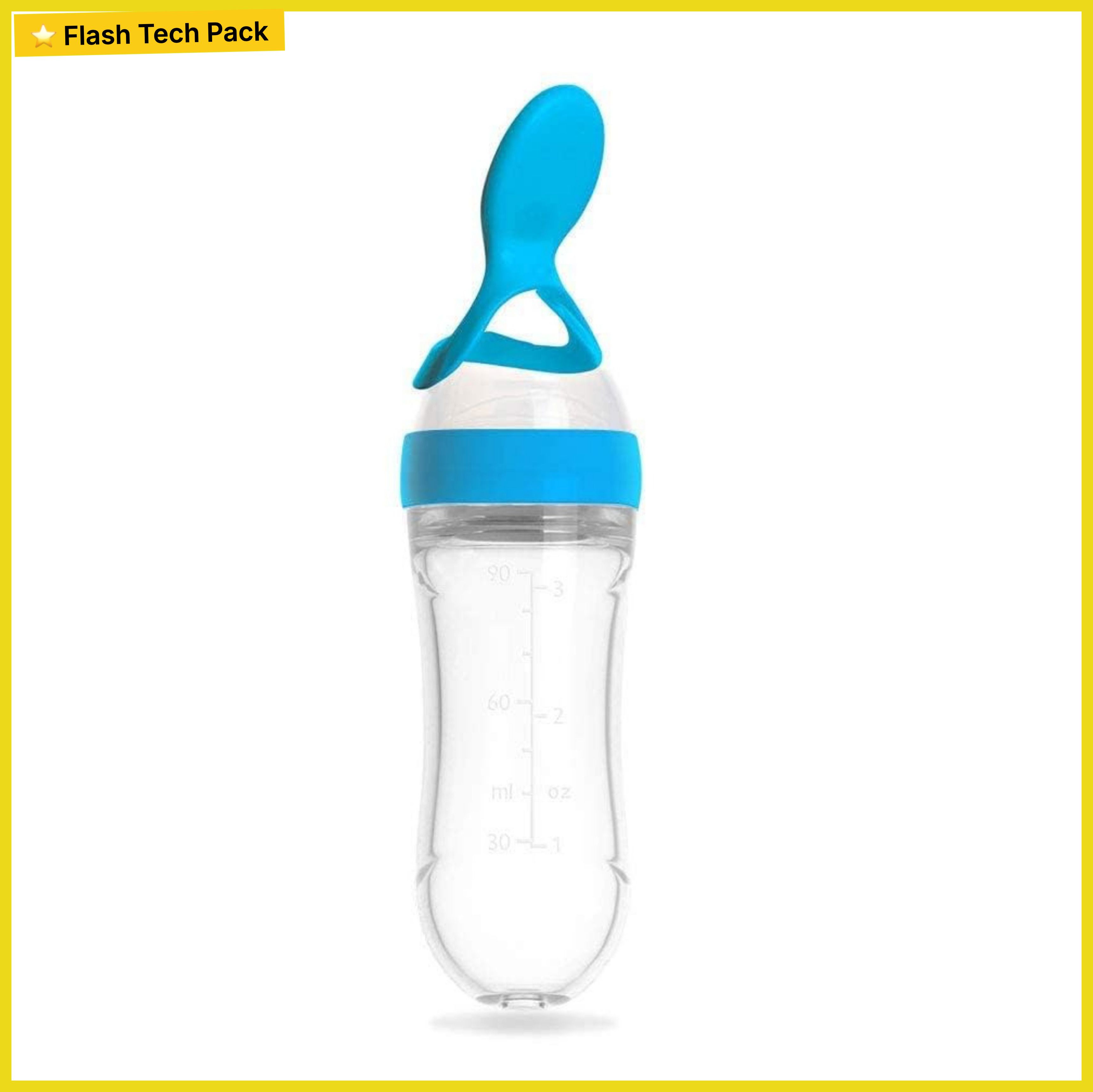 bubblino Squeeze Silicone Baby Spoon Feeder Bottle, BPA-Free,Cereal Feeder (Blue, 90 ml) - 90 ml-picture-19
