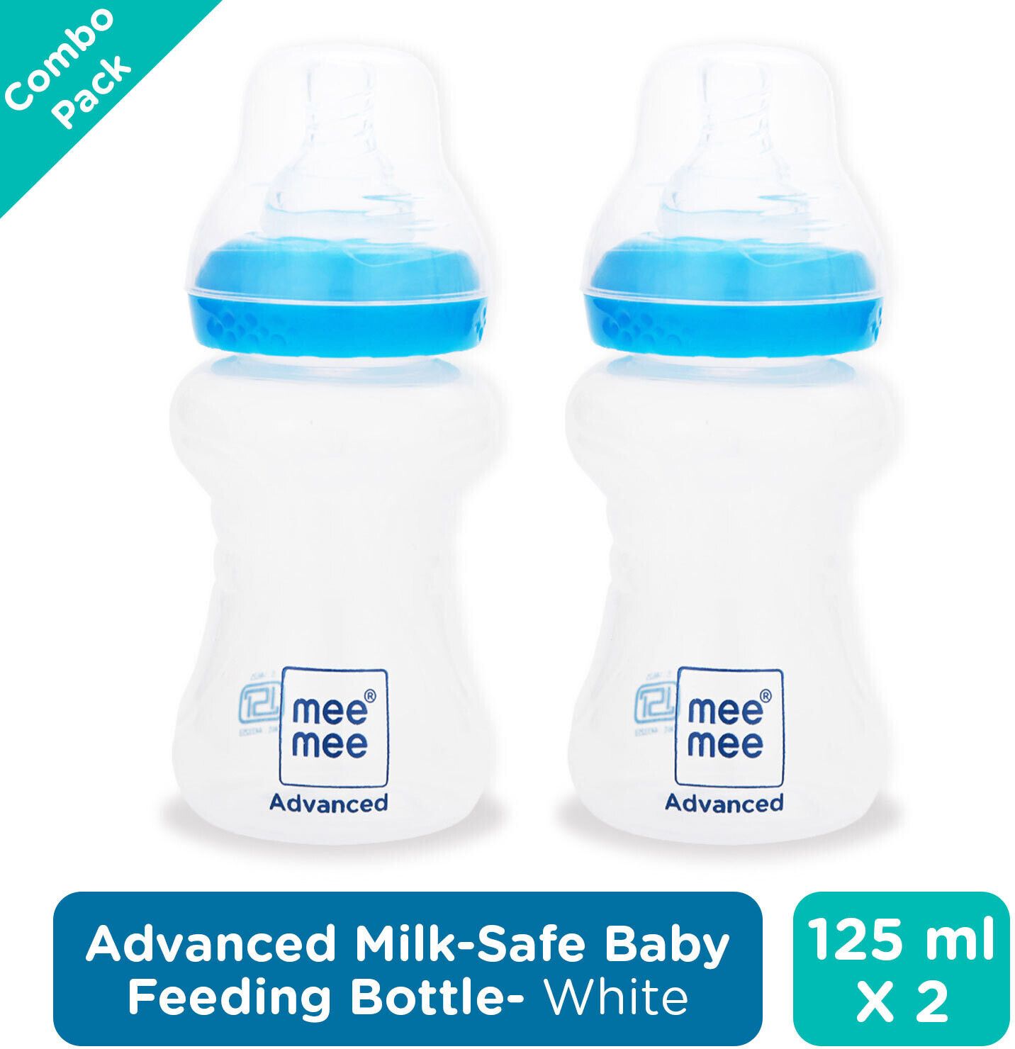 meemee Advanced Milk-Safe Baby Feeding Bottle (125 ml, Pack of 2) - 125 ml-picture-25