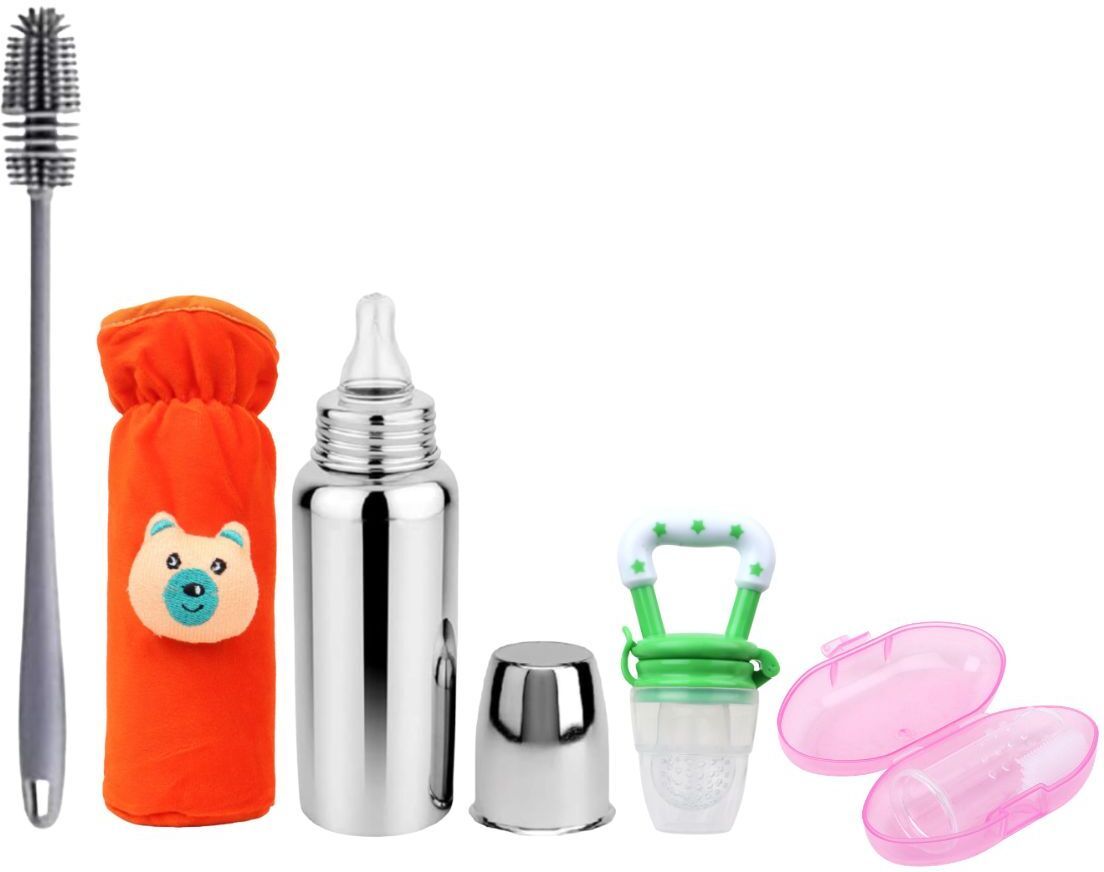 Baby Feeding Bottle Pack with Brush Cleaner & Toothbrush - 250 ml-image-25