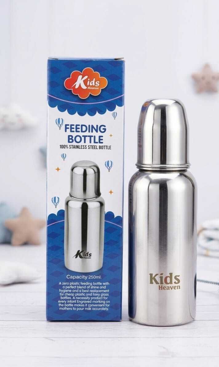 kids heaven Stainless Steel Baby Feeding Bottle BPA Free, 304 Food Grade Pack of 1 - 250 ml-picture-31