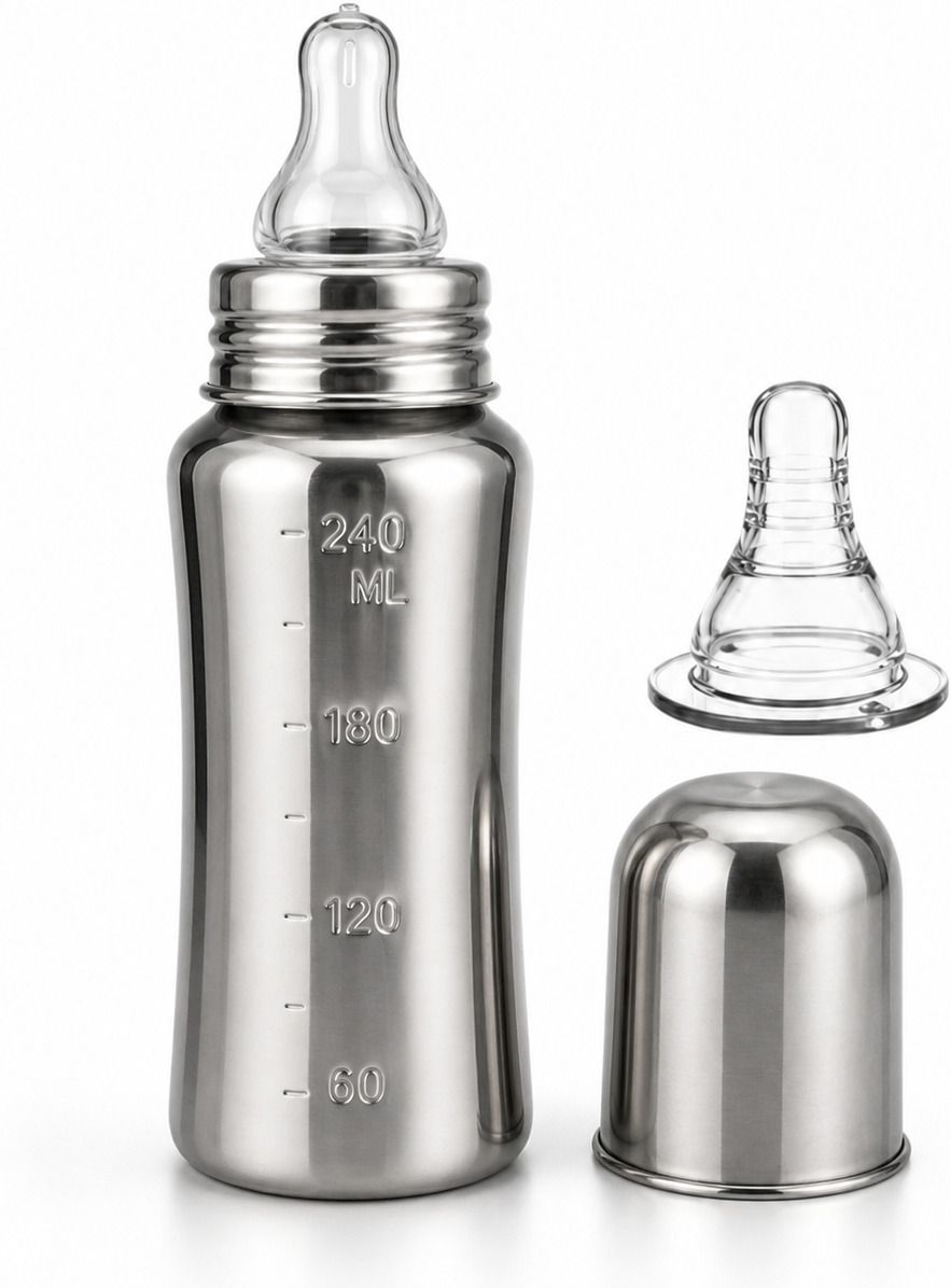 bobyoe Stainless Steel Baby Feeding Bottle - 240 ml-picture-32