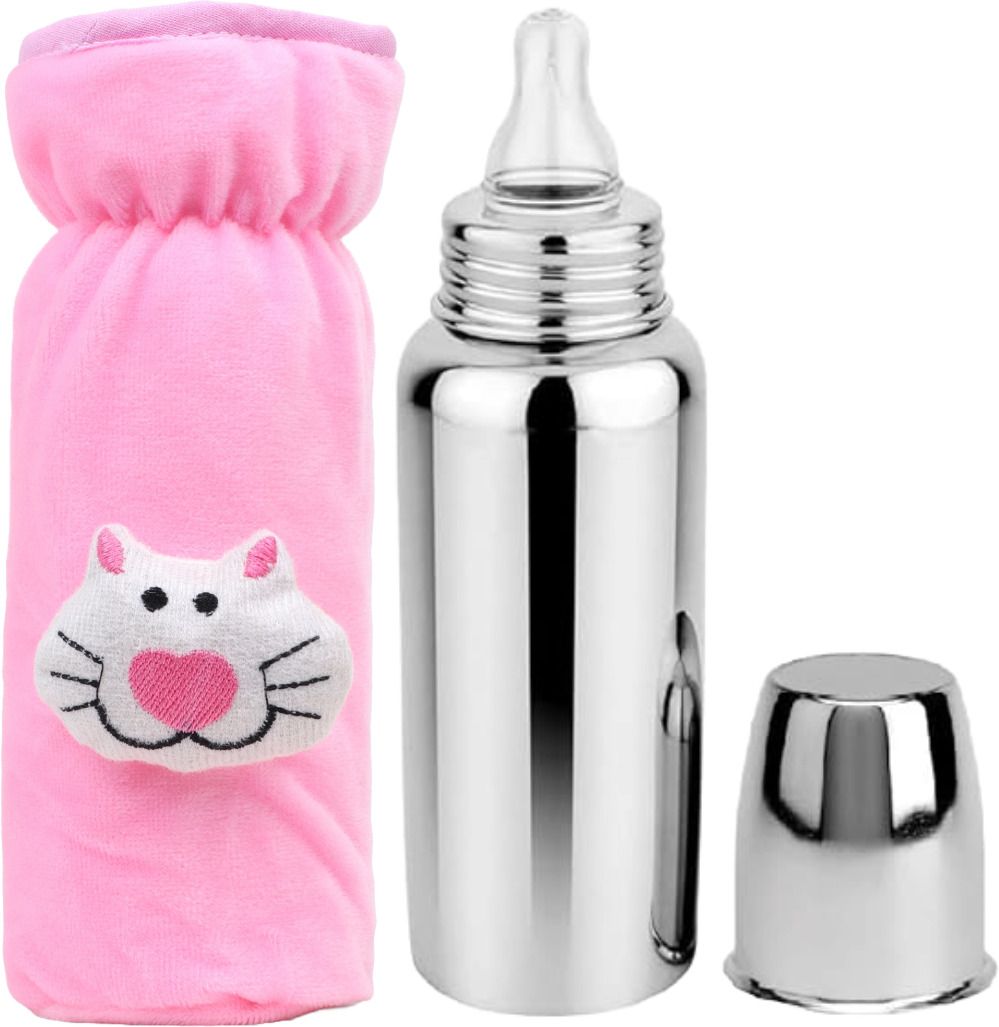 Baby feeding bottle with bottle cover steel bottle 0 to 2 years BPA Free - 250 ml-image-28