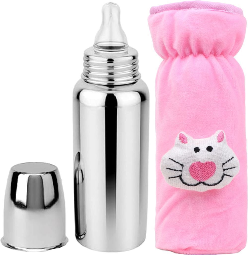 Baby feeding bottle ,BPA Free, Anti-colic, Plastic-Free, 250ml,(Stainless Steel) - 250 ml-image-7
