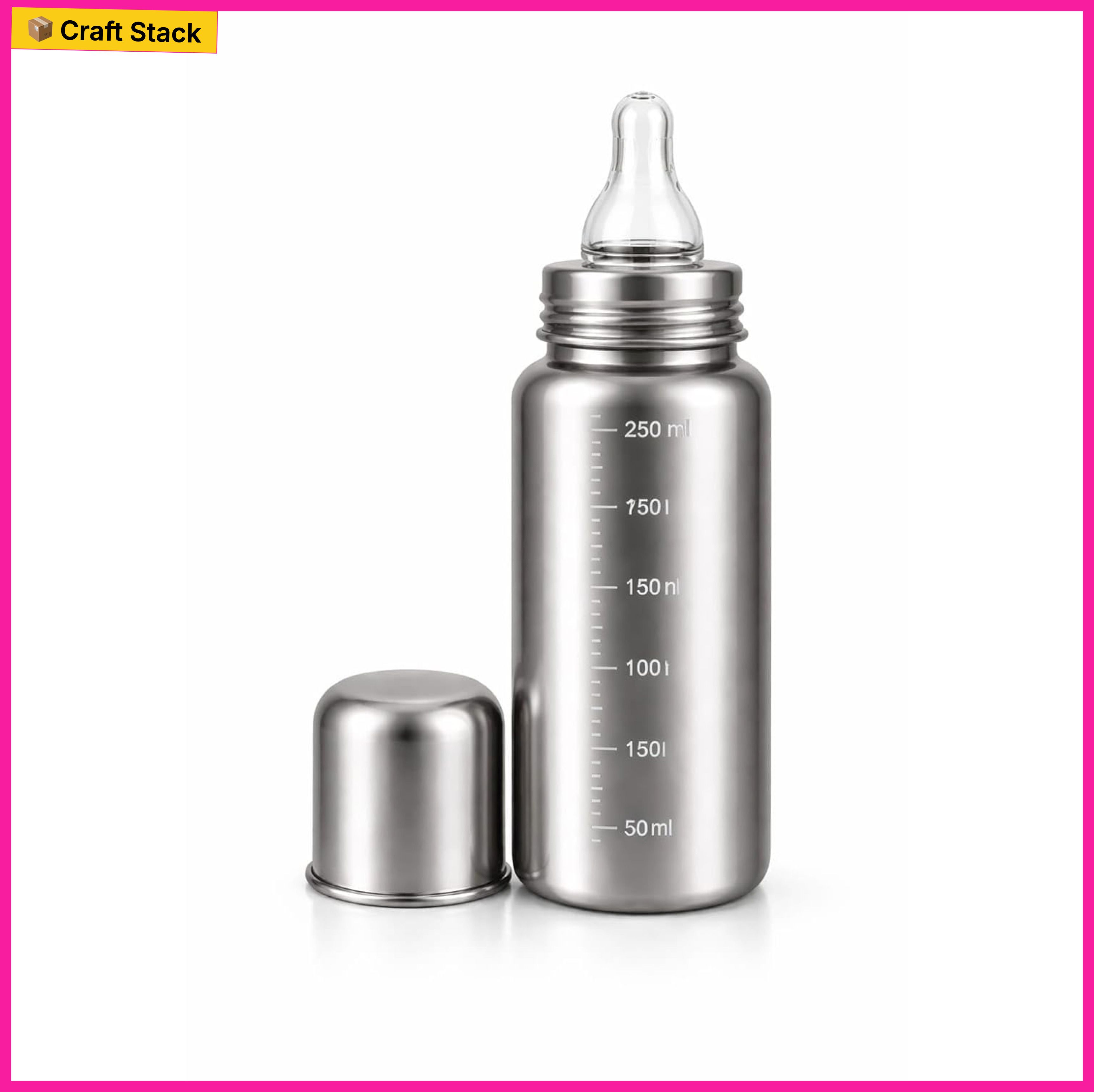 bubblino Premium Stainless Steel Baby Feeding Bottle, Anti-Colic Silicone, BPA-Free - 240 ml-picture-12