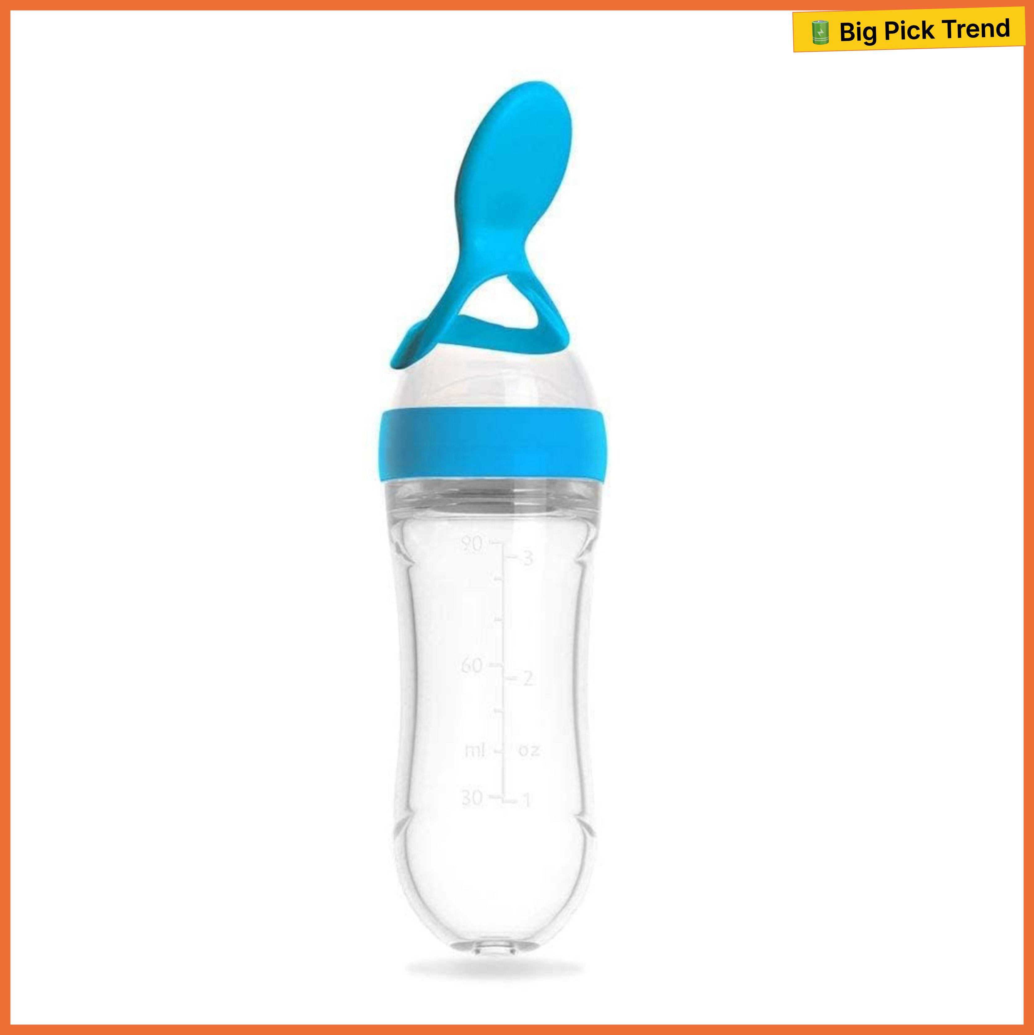 bubblino Squeeze Silicone Baby Spoon Feeder Bottle, BPA-Free,Cereal Feeder (Blue, 90 ml) - 90 ml-picture-15