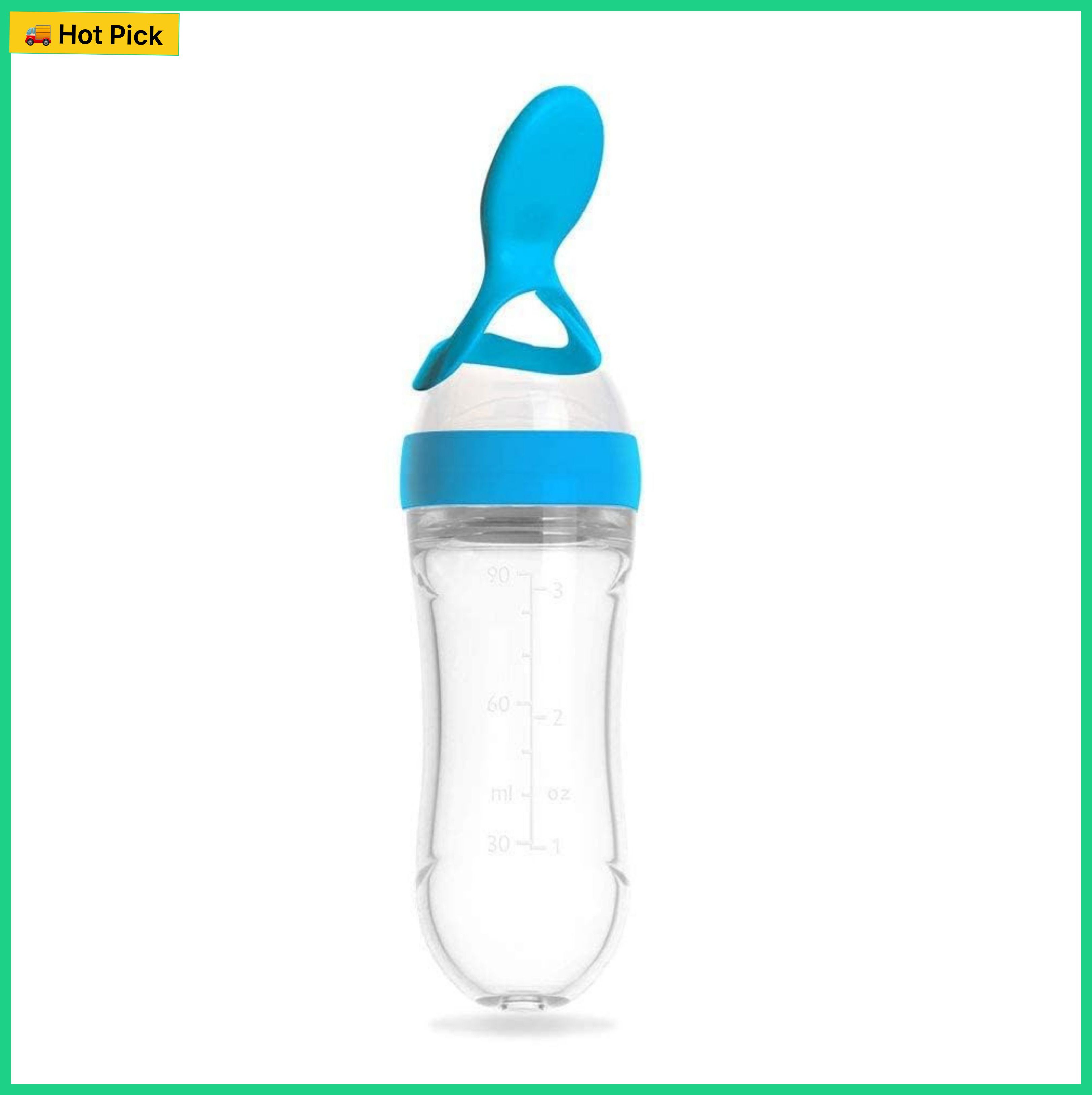 bubblino Squeeze Silicone Baby Spoon Feeder Bottle, BPA-Free,Cereal Feeder (Blue, 90 ml) - 90 ml-picture-24