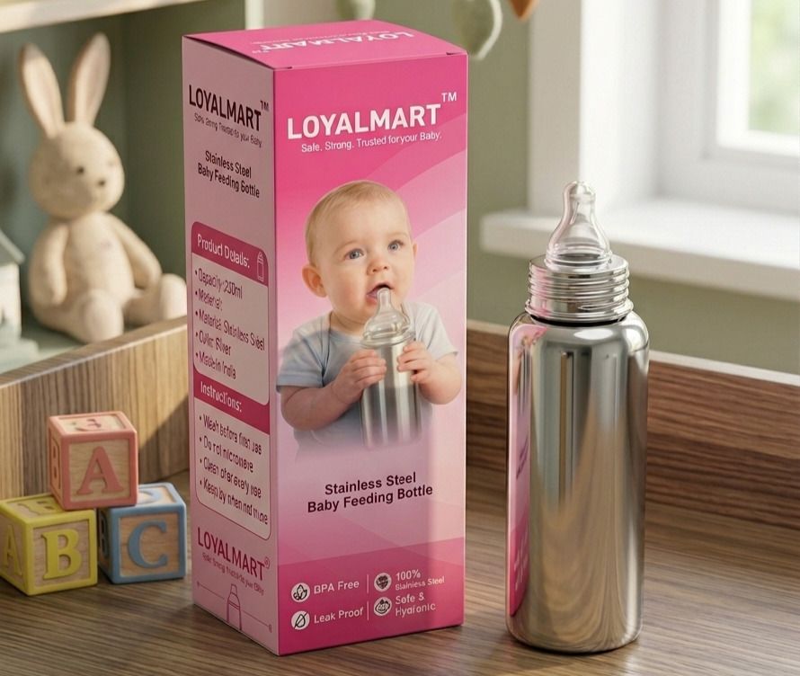 loyalmart Stainless Steel Baby Feeding Bottle, Safe, BPA Free Bottle - 250 ml-picture-26