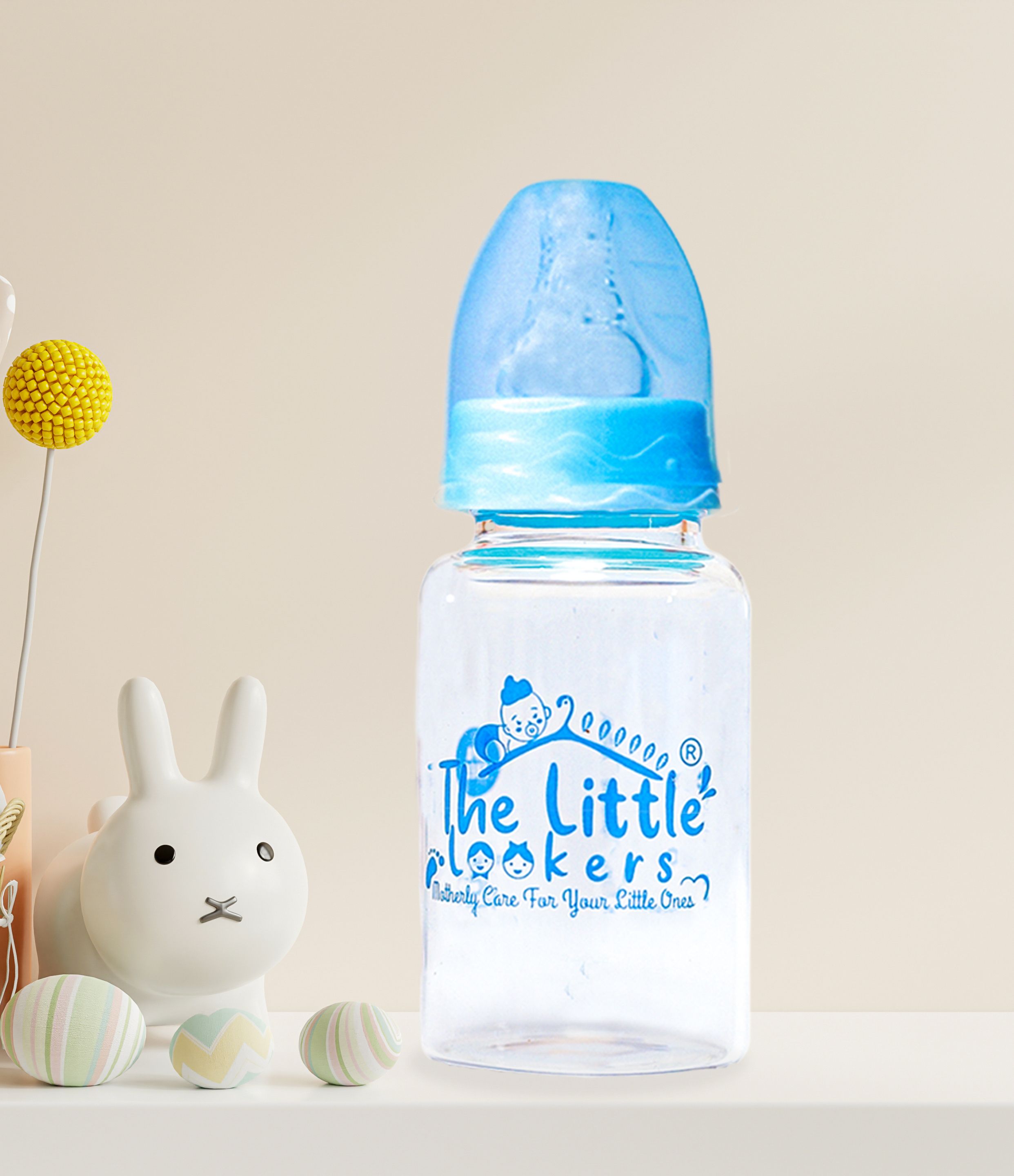 the little lookers Glass Feeding Bottle for Newborn Baby | Crystal Diamond Glass Feeders ('BLUE', 120 ML) - 120 ml-picture-22