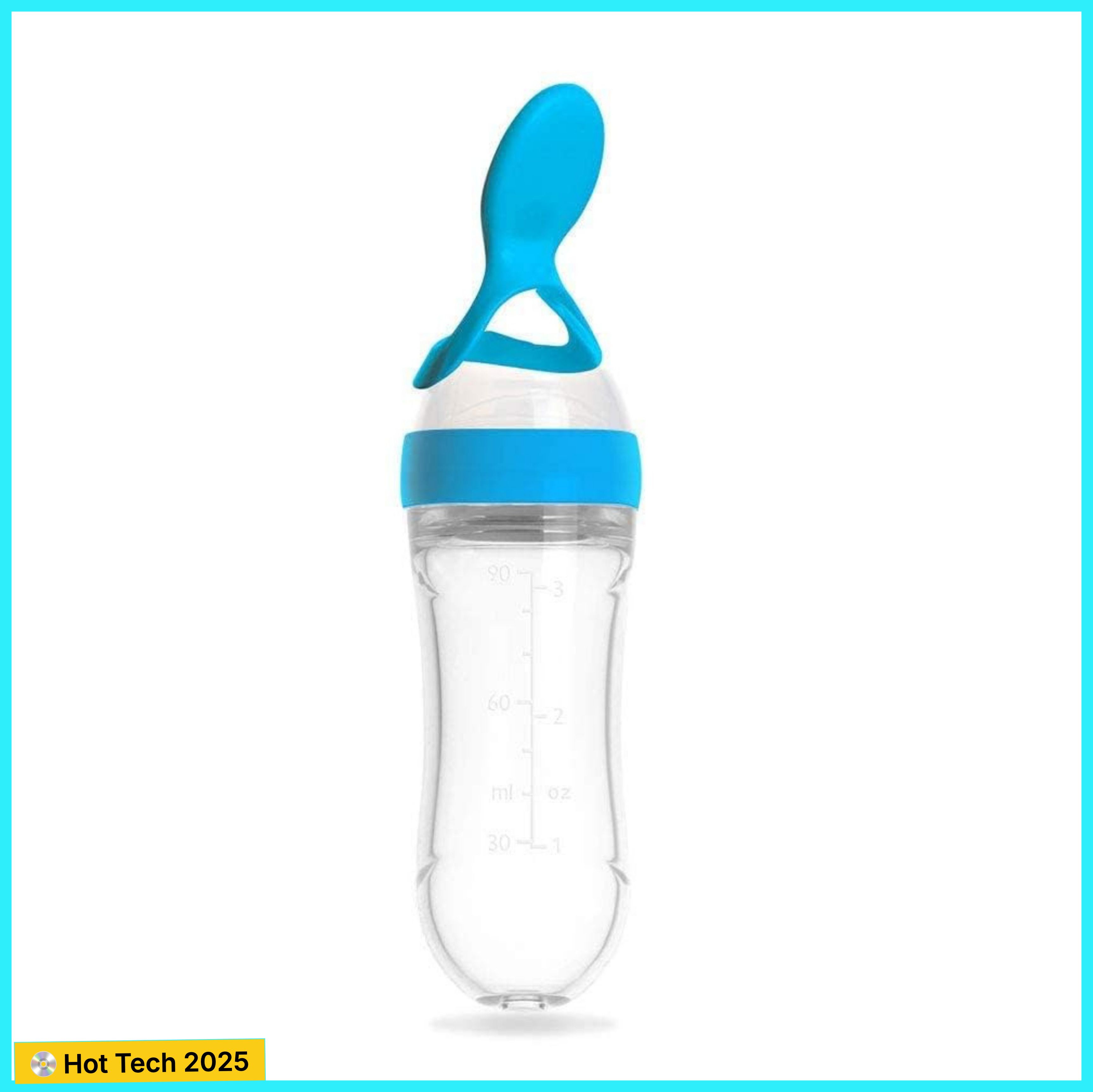 Squeeze Silicone Baby Spoon Feeder Bottle, BPA-Free,Cereal Feeder (Blue, 90 ml) - 90 ml-image-48