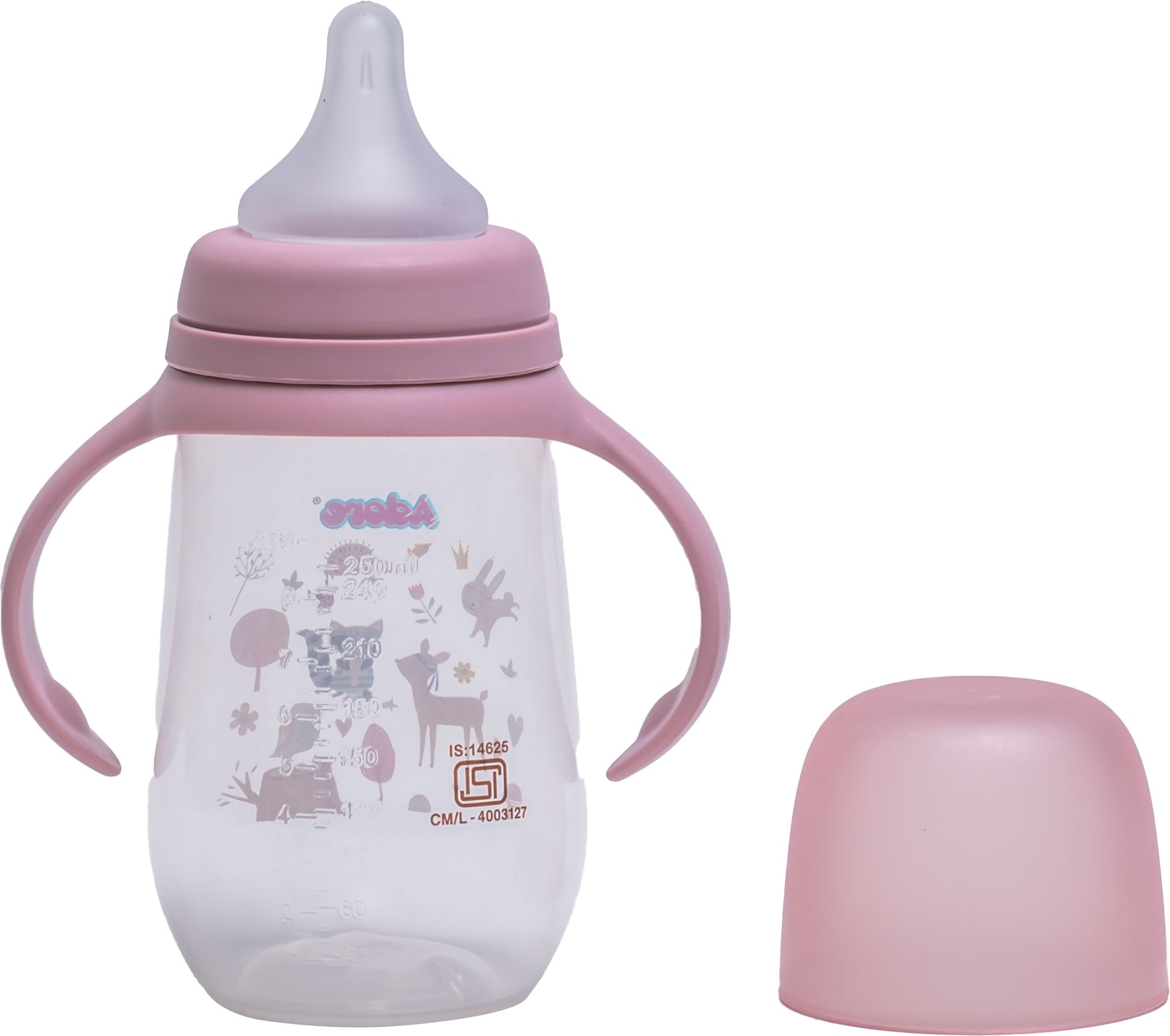 adore Nok Nok Wide Neck Feeding Bottle w Handle -Ergonomic - Matte Nipple - 250 ml-picture-26