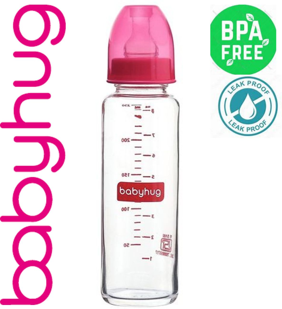 Glass Feeding Bottle Pink - 250 ml-image-41