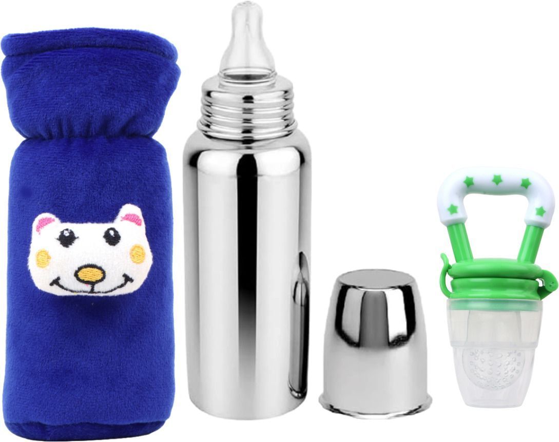 Baby feeding bottle with cover & baby fruit feeder 0 to 2 years BPA free - 250 ml-image-41