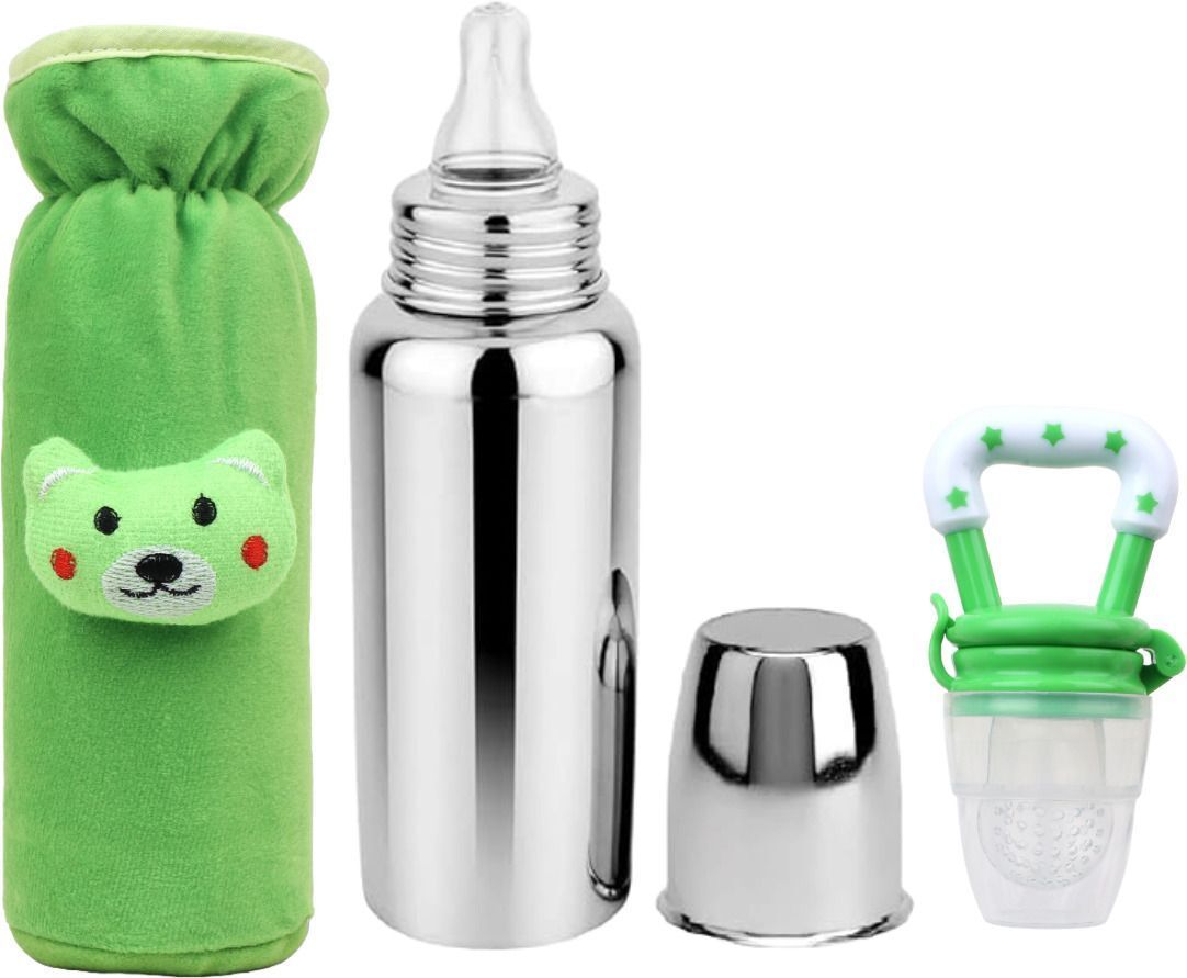 Baby feeding bottle with cover & baby fruit feeder 0 to 2 years BPA free - 250 ml-image-42