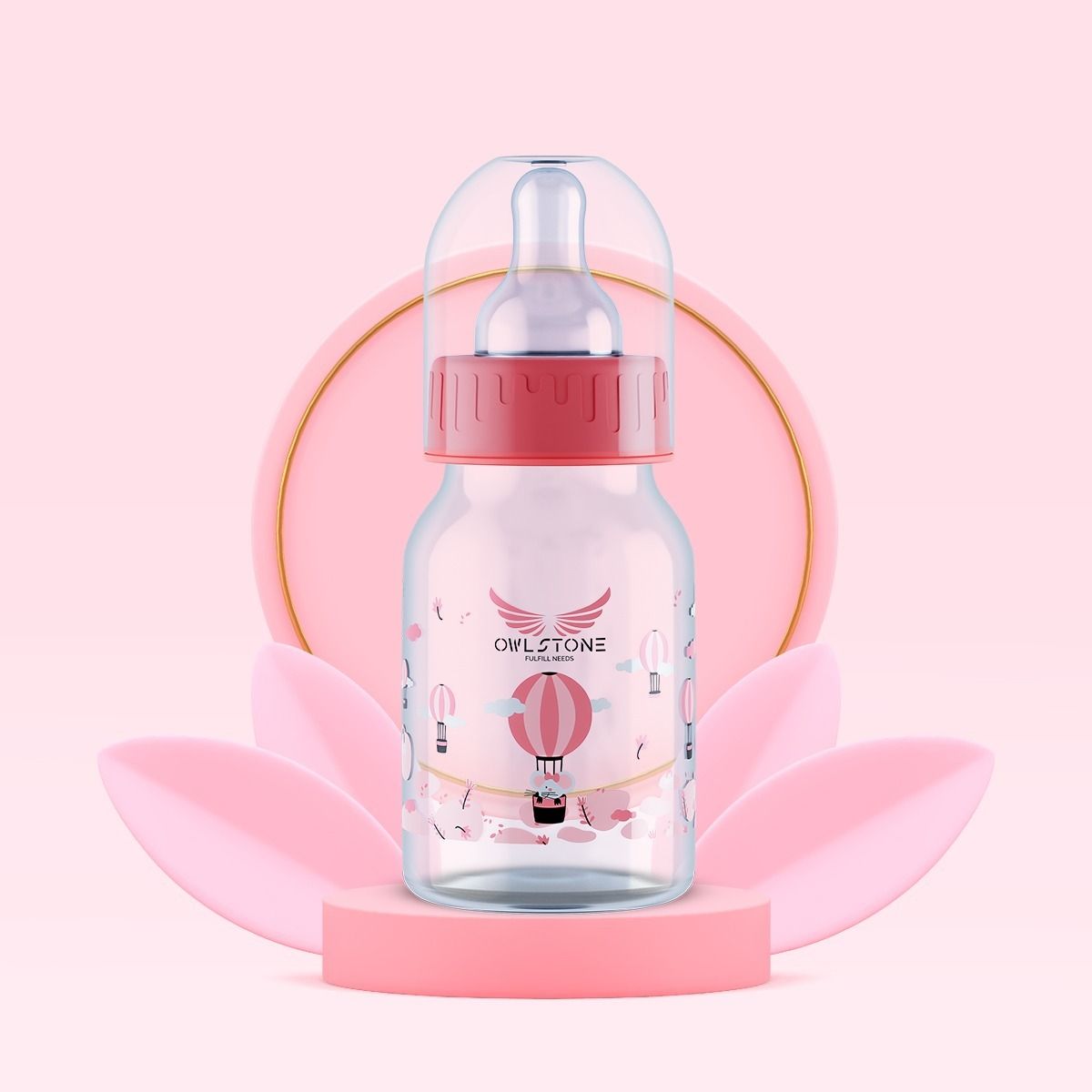 By OWLSTONE Anti-Colic Slim Neck Essential Baby Feeding Bottle, BPA Free - 125 ml-image-32