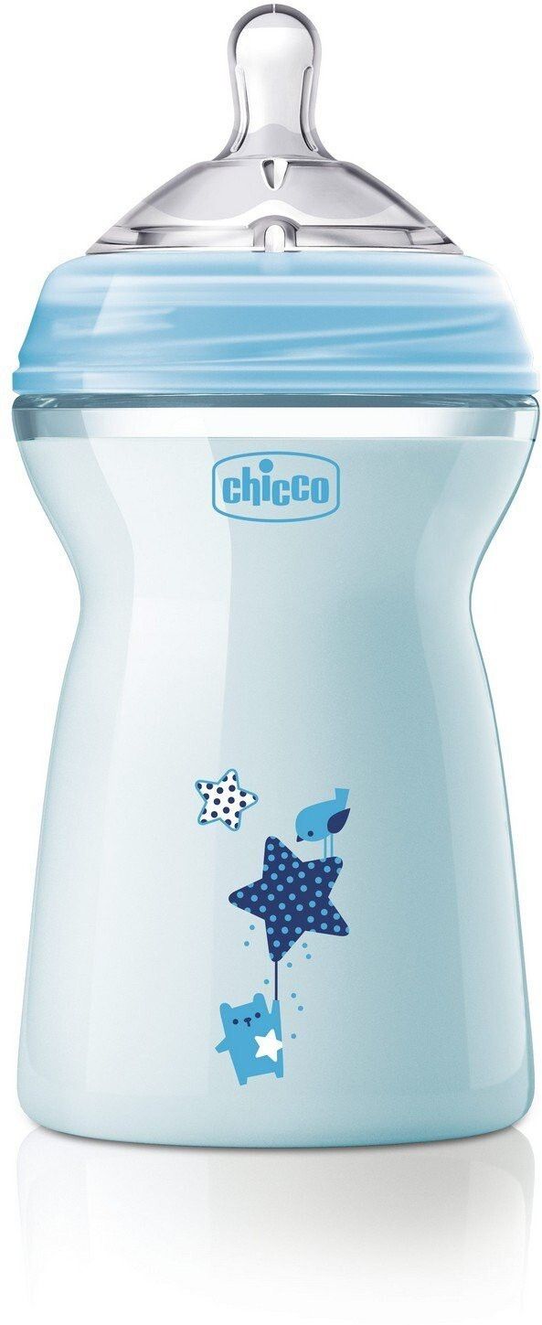 chicco 330ml Natural Feeling Feeding Bottle (Blue) - 330 ml-picture-13