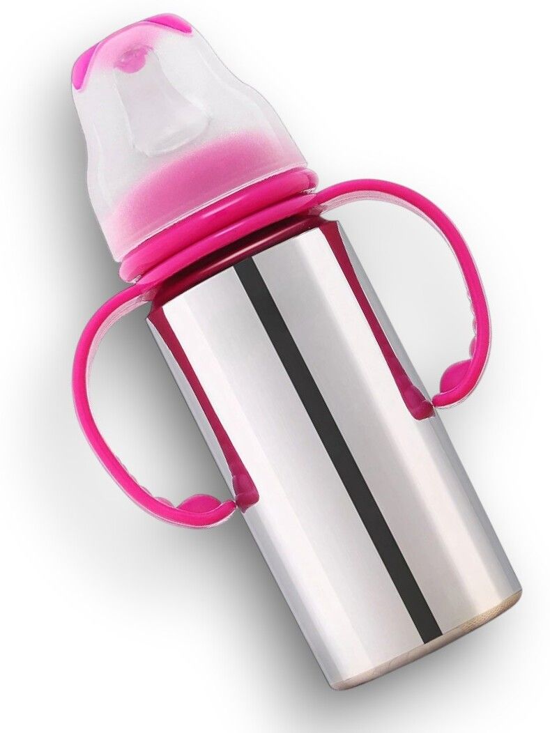 rb point Anti-Colic Stainless Steel Baby Feeding Bottle with Handle Infant Milk Feeder - 250 ml-picture-11