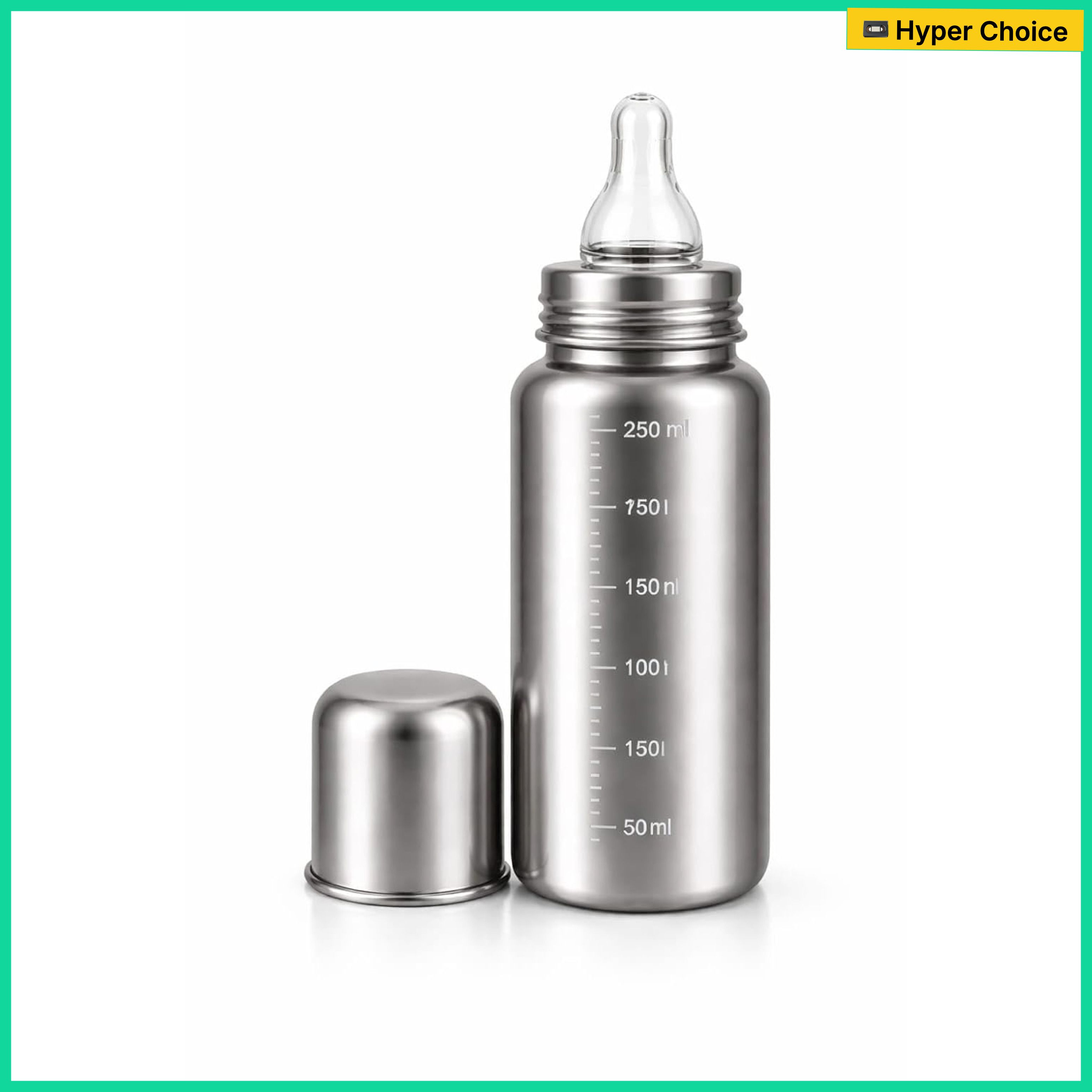 bubblino Premium Stainless Steel Baby Feeding Bottle, Anti-Colic Silicone, BPA-Free - 240 ml-picture-33