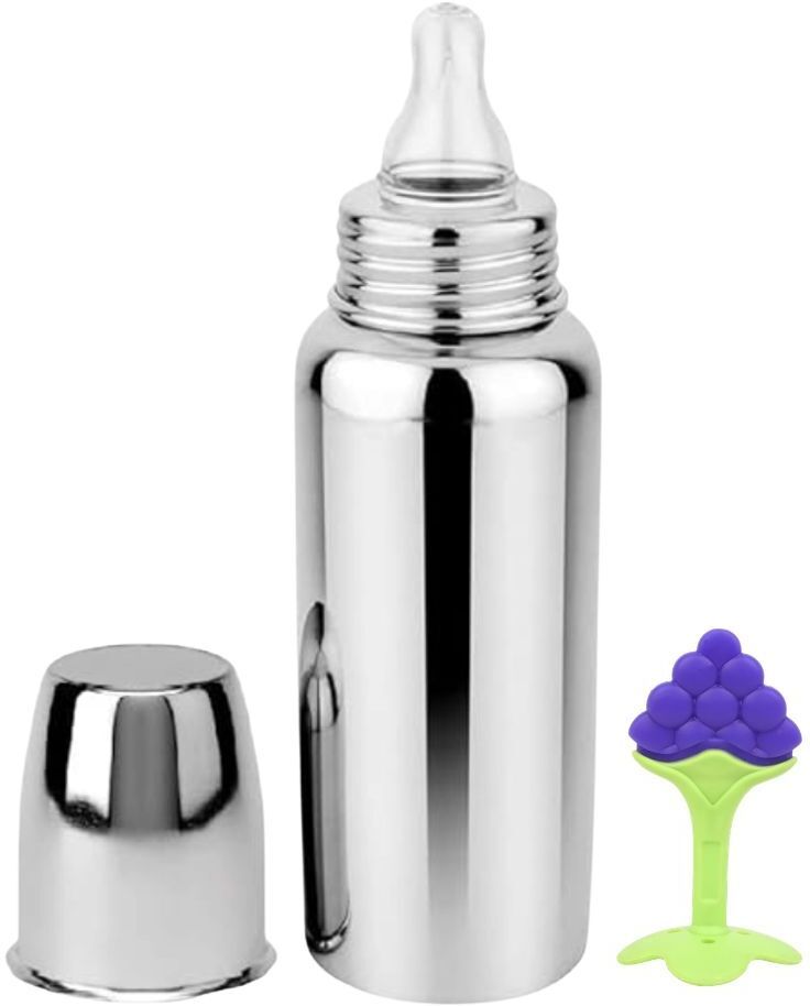 orilace Baby Feeding Milk Bottle With Sillicone Nipple & Teether Cleaning Brush 0-5 Year - 250 ml-picture-39