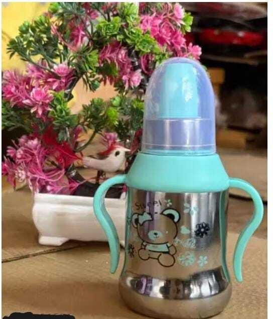 Sipper/Feeding Bottle |Feeder Cum Sipper Stainless Steel-Feeding Bottle for Kids - 240 ml-image-8