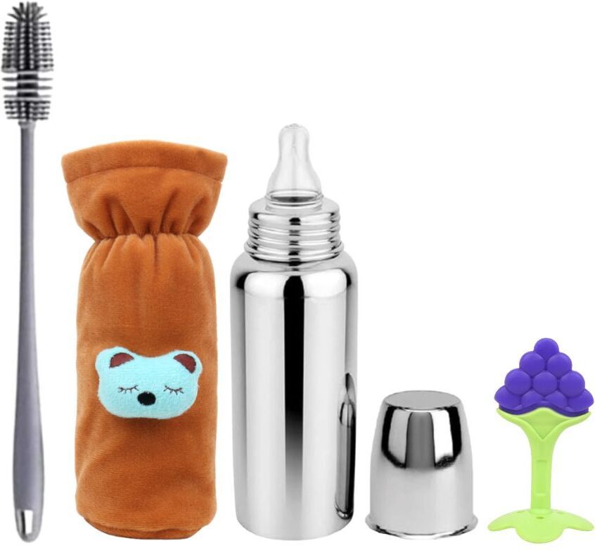 Soft Silicone Bottle Brush Set for Baby Feeding Nipple and Teether Care - 250 ml-image-33