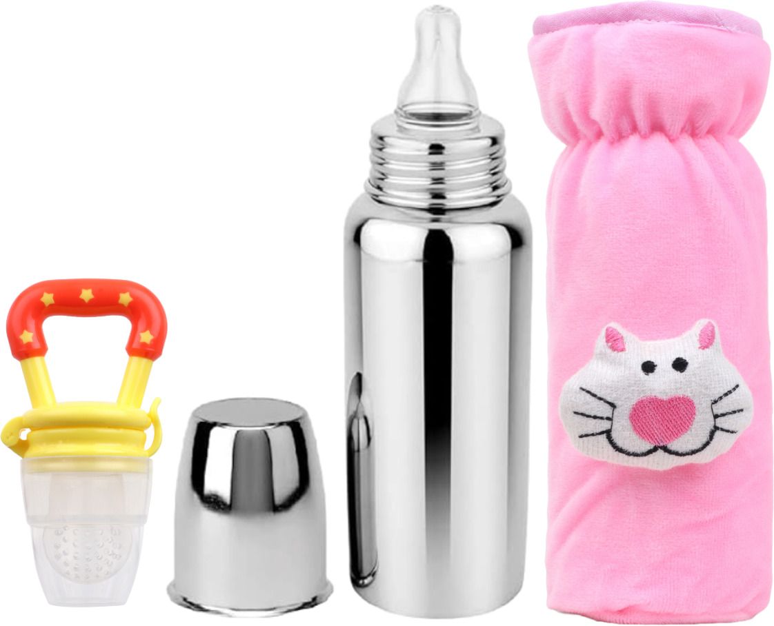 Baby feeding bottle with cover & baby fruit feeder 0 to 2 years BPA free - 250 ml-image-33
