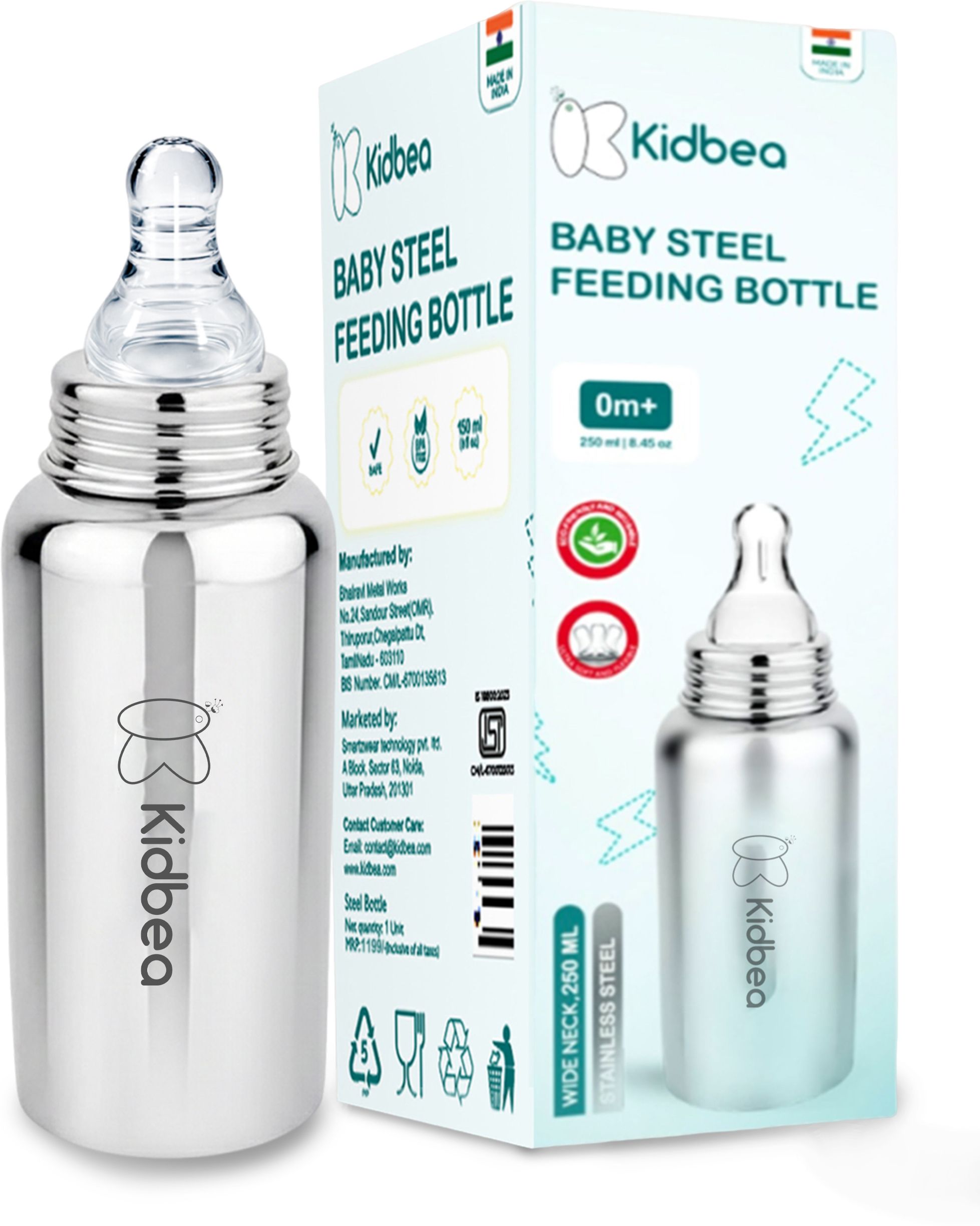 Safe Anti-Colic Baby Feeding Bottle - 250 ml-image-8