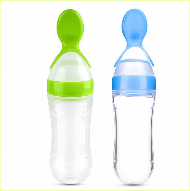 bubblino Silicone Baby Food Feeder Spoon with Squeeze Bottle | BPA Free Weaning Feeder - 90 ml-picture-32
