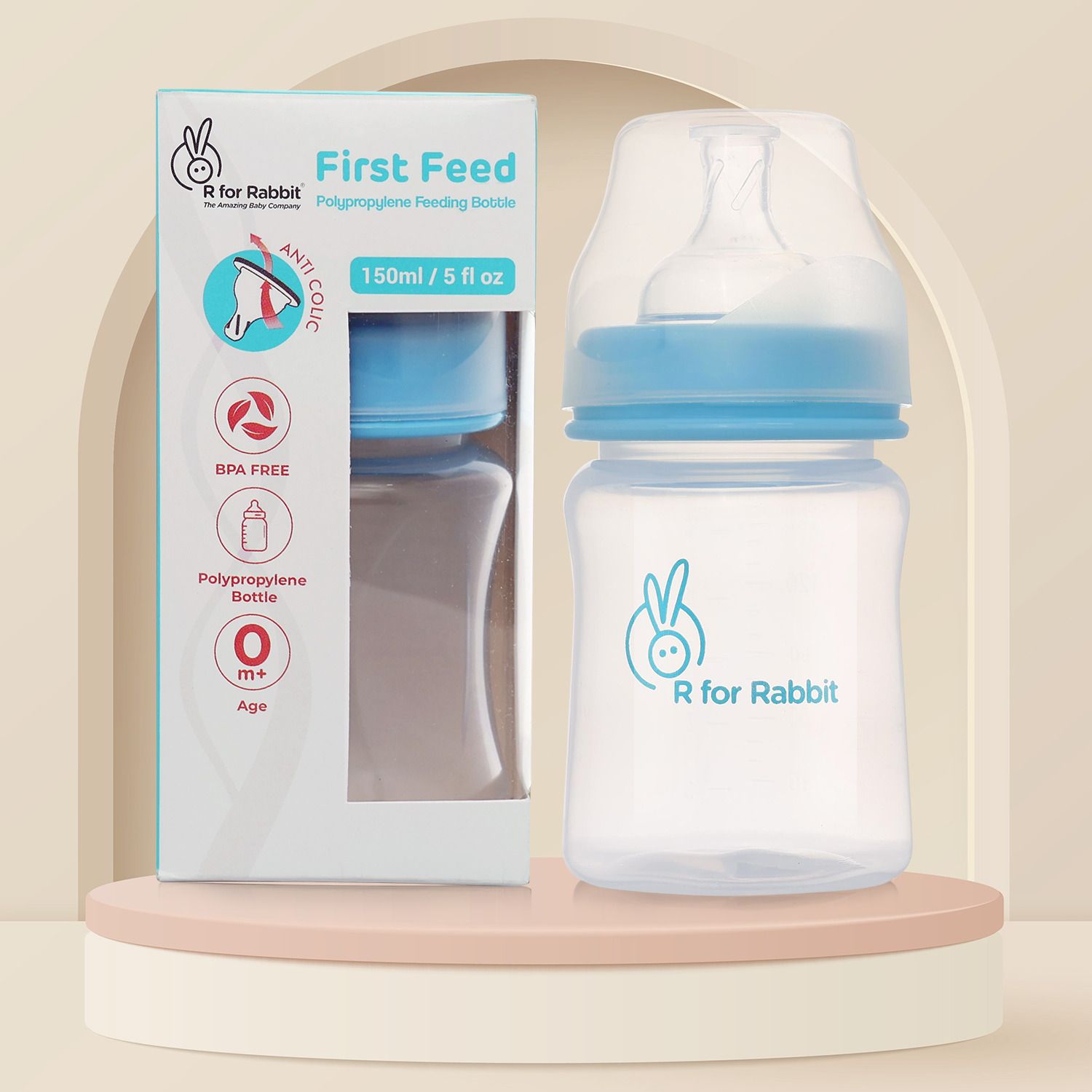 Anti Colic Baby Feeding PP Bottle Wide Neck Soft Silicone Nipple (0+ Months) - 150 ml-image-19