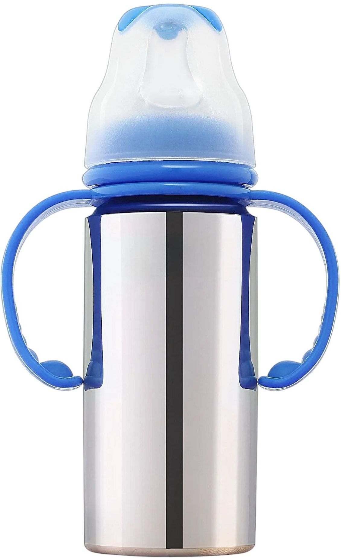 rb point Baby Steel Bottle with Handle Anti-Colic Nipple BPA Free Silicone Teat - 250 ml-picture-12