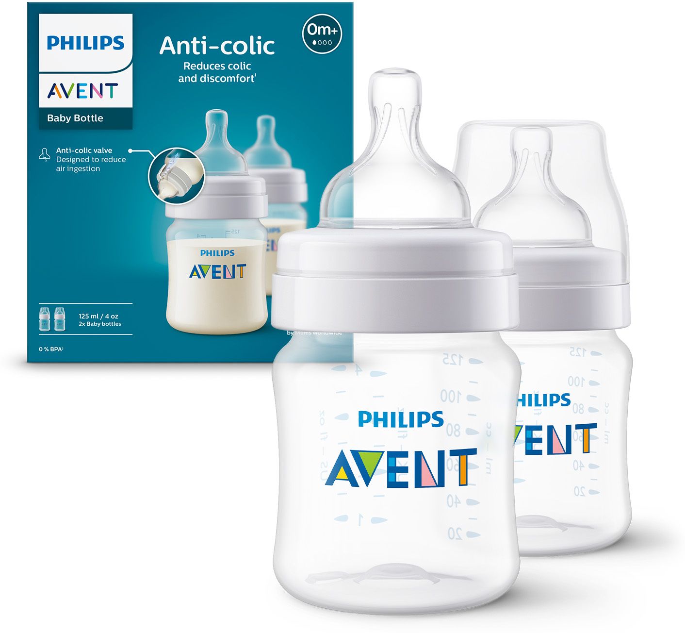 Anti-Colic Baby Bottle SCY100/20 | 0m+ age | BPA free - 125 ml