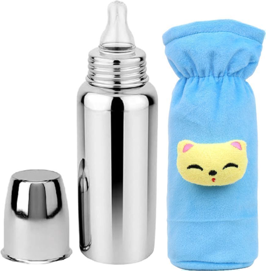Baby feeding bottle ,BPA Free, Anti-colic, Plastic-Free, 250ml,(Stainless Steel) - 250 ml-image-8