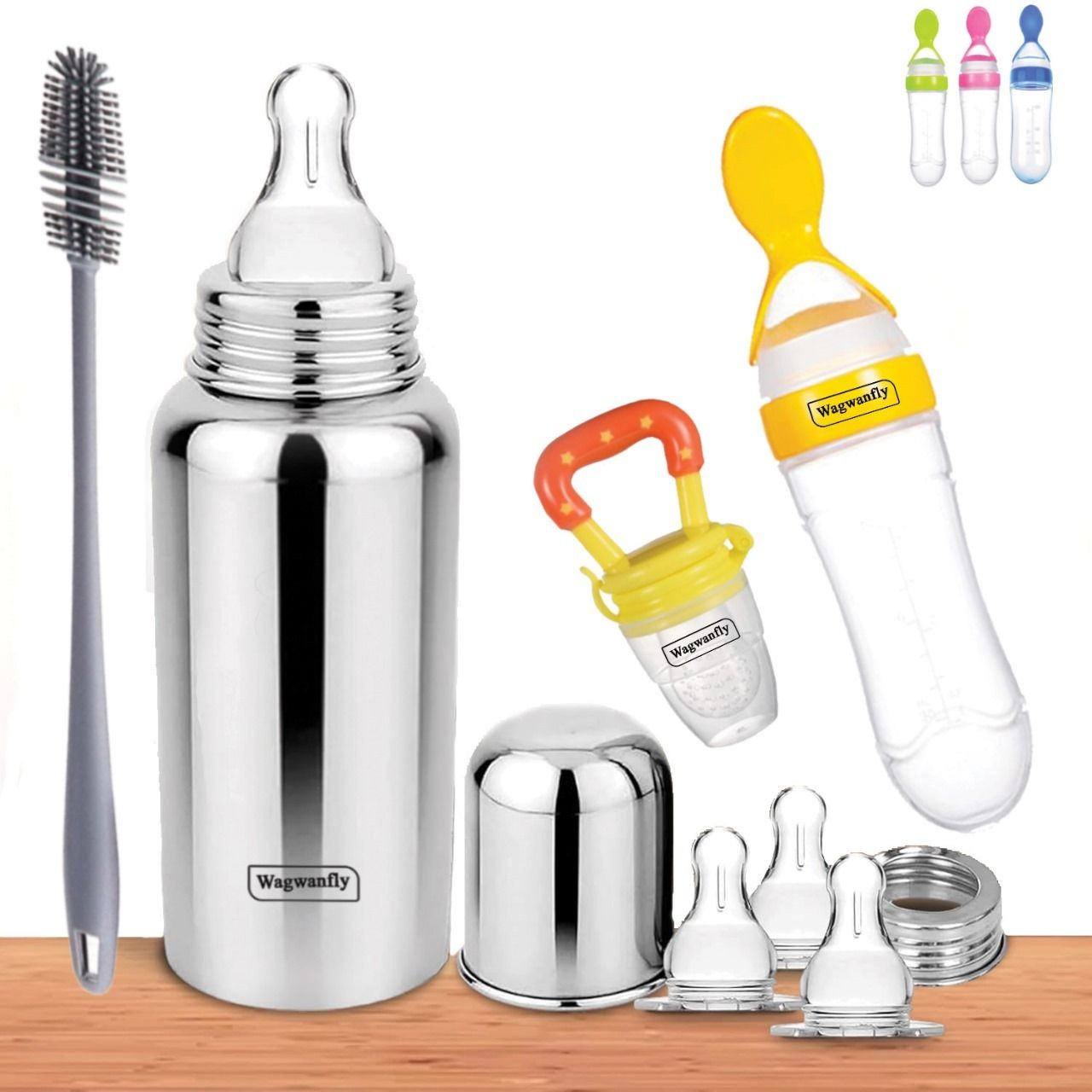 Baby Feeding Bottle, Stainless Steel Baby Milk Bottle Cleaning Brush pigeon - 240 ml