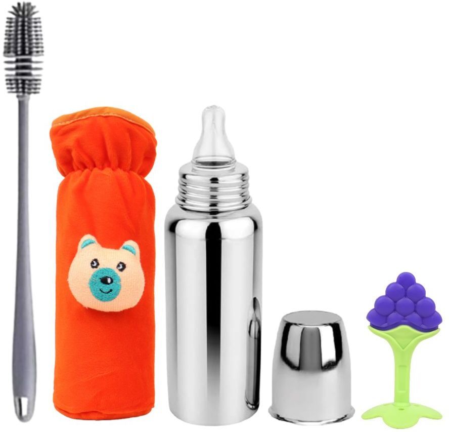Complete Baby Bottle Cleaning Brush Kit with Silicone Teether Cleaner - 250 ml-image-35