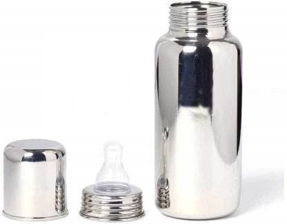 Stainless Steel Infant Baby Feeding Bottle, BPA Free, Anti-Colic, Plastic-Free- Stainless steel