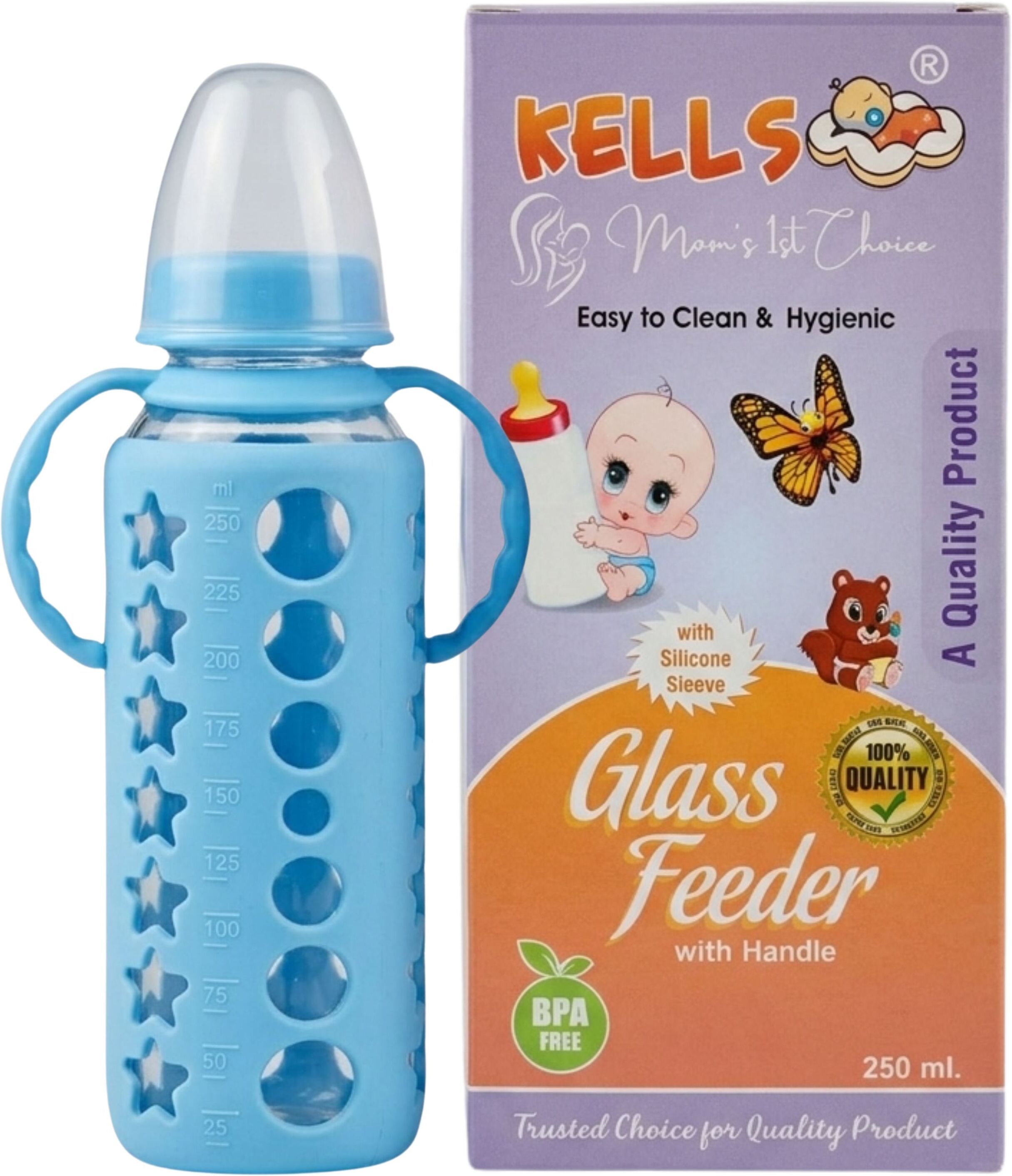 stead Baby Feeding Bottle 250ml BPA Free | Anti-Colic Soft Silicone Nipple - 250 ml-picture-24