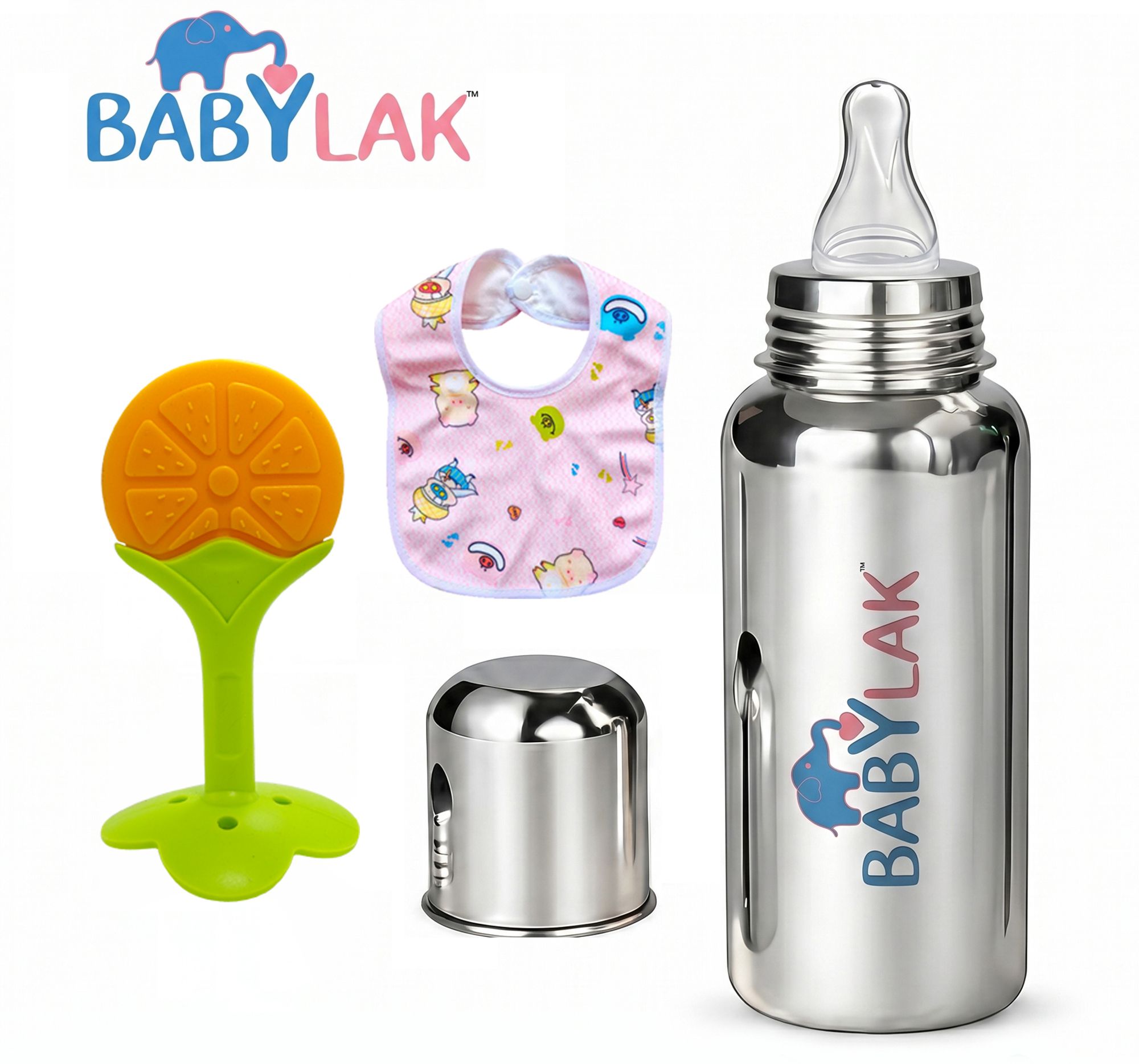 Steel Baby Feeding Bottle with Cleaning Brush for Newborn Feeding Bottle - 250 ml-image-9