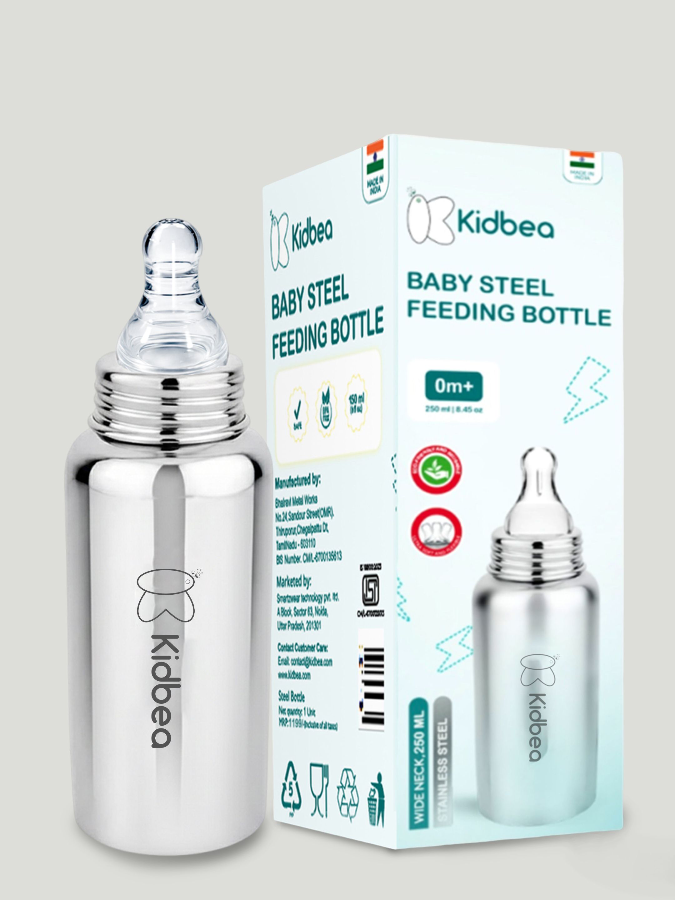 BPA Free Plastic Free Infant Feeding Bottle - 250 ml-image-49