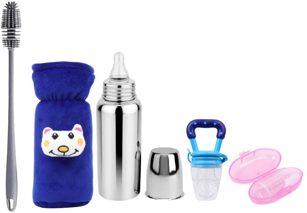Baby Feeding Essentials Set with Bottle Cover & Brush - 250 ml-image-26