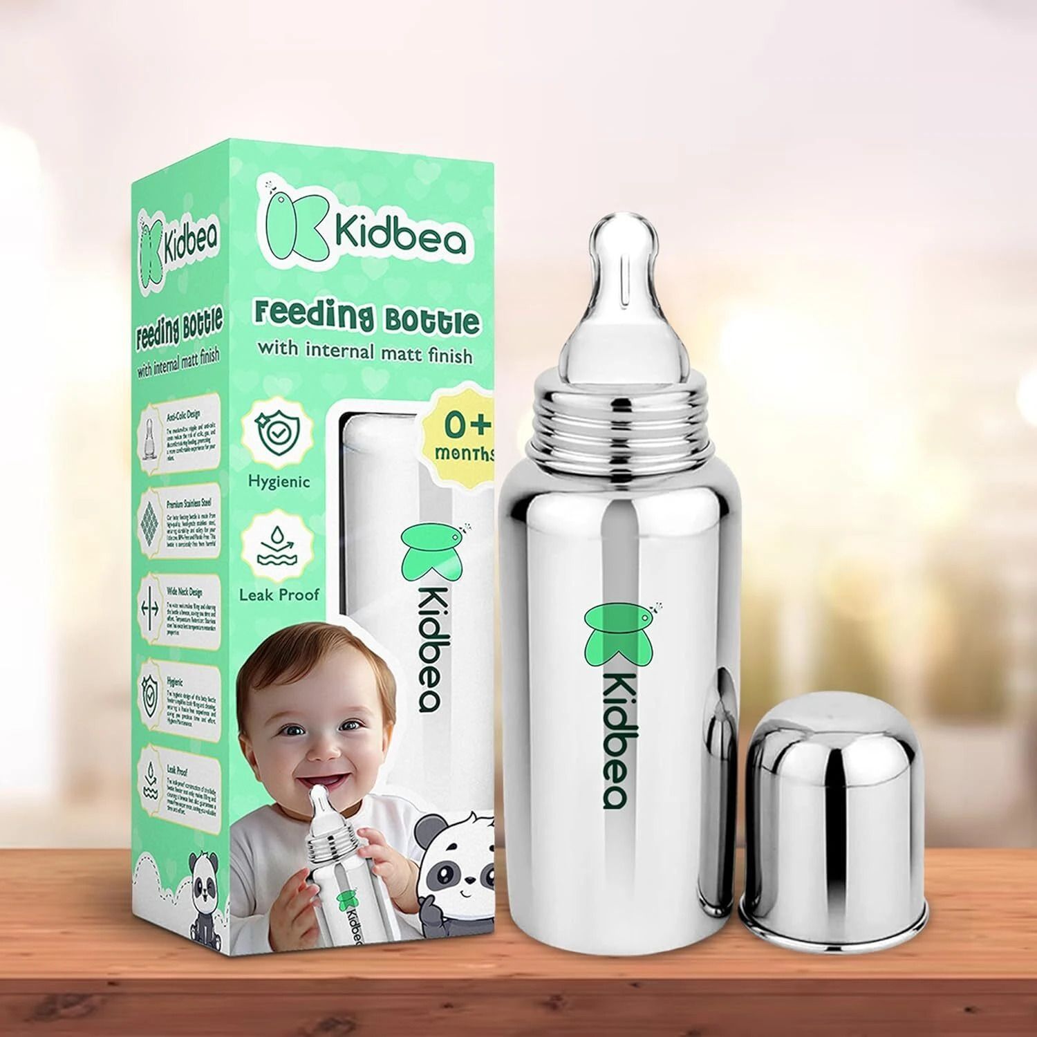 Baby Feeding Bottle, BPA Free, Anti-Colic, Plastic-Free, - 250 ml-image-9